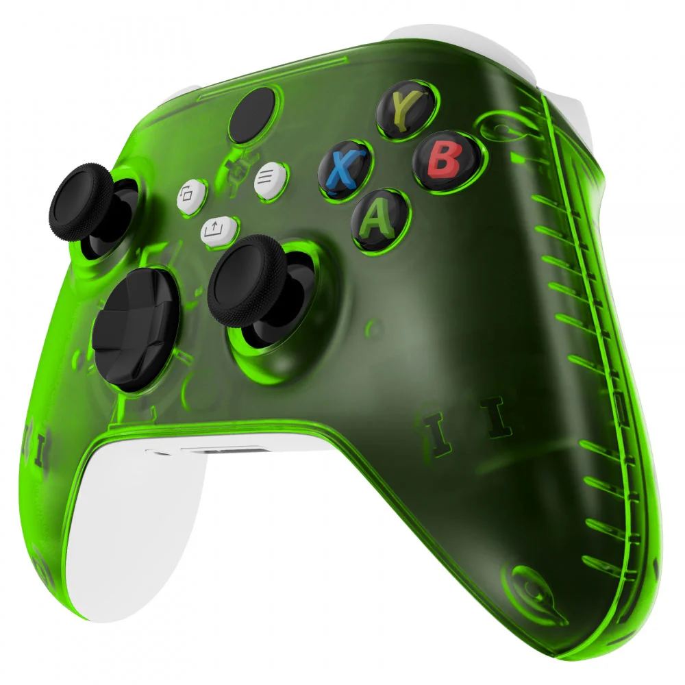 eXtremeRate Replacement Front Housing Shells with Side Rails Panels for Xbox Series X & S Controller - Clear Green - Image 6