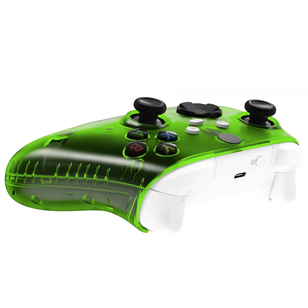 eXtremeRate Replacement Front Housing Shells with Side Rails Panels for Xbox Series X & S Controller - Clear Green - Image 8