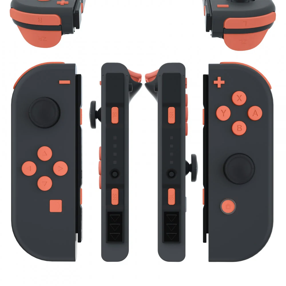 eXtremeRate Replacement Full Set Buttons for Joycon of NS Switch - Coral Orange - Image 3