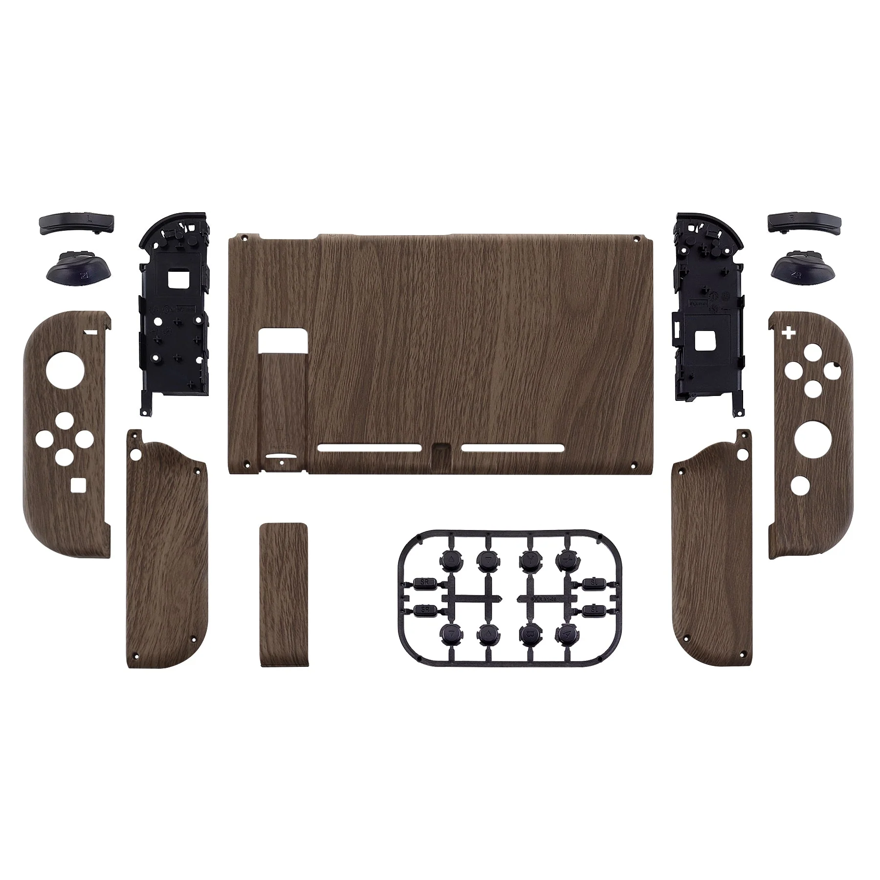 eXtremeRate Replacement Full Set Shells with Buttons for Nintendo Switch - Wood Grain - Image 2