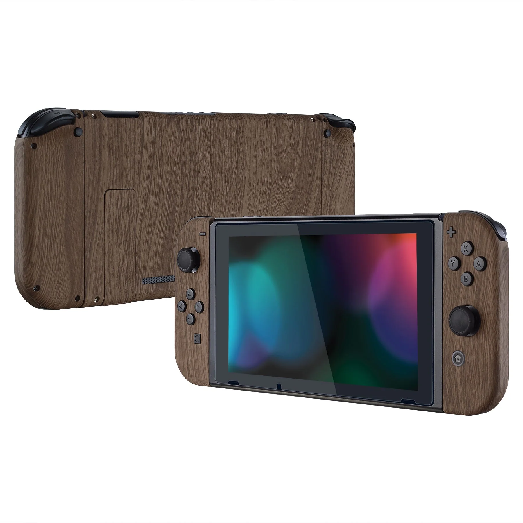eXtremeRate Replacement Full Set Shells with Buttons for Nintendo Switch - Wood Grain - Image 5