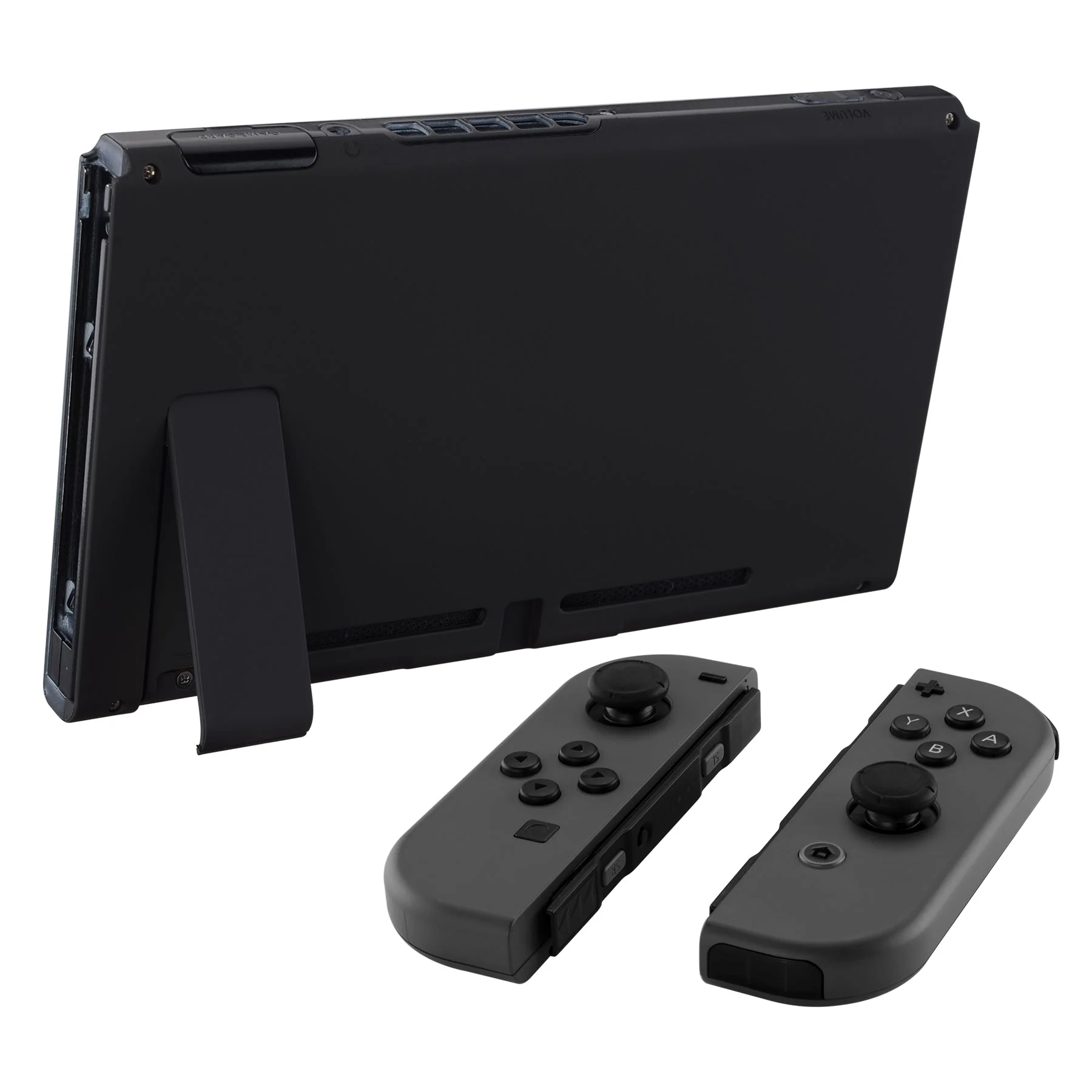 eXtremeRate Replacement Back Plate with Kickstand for Nintendo Switch Console - Black - Image 4