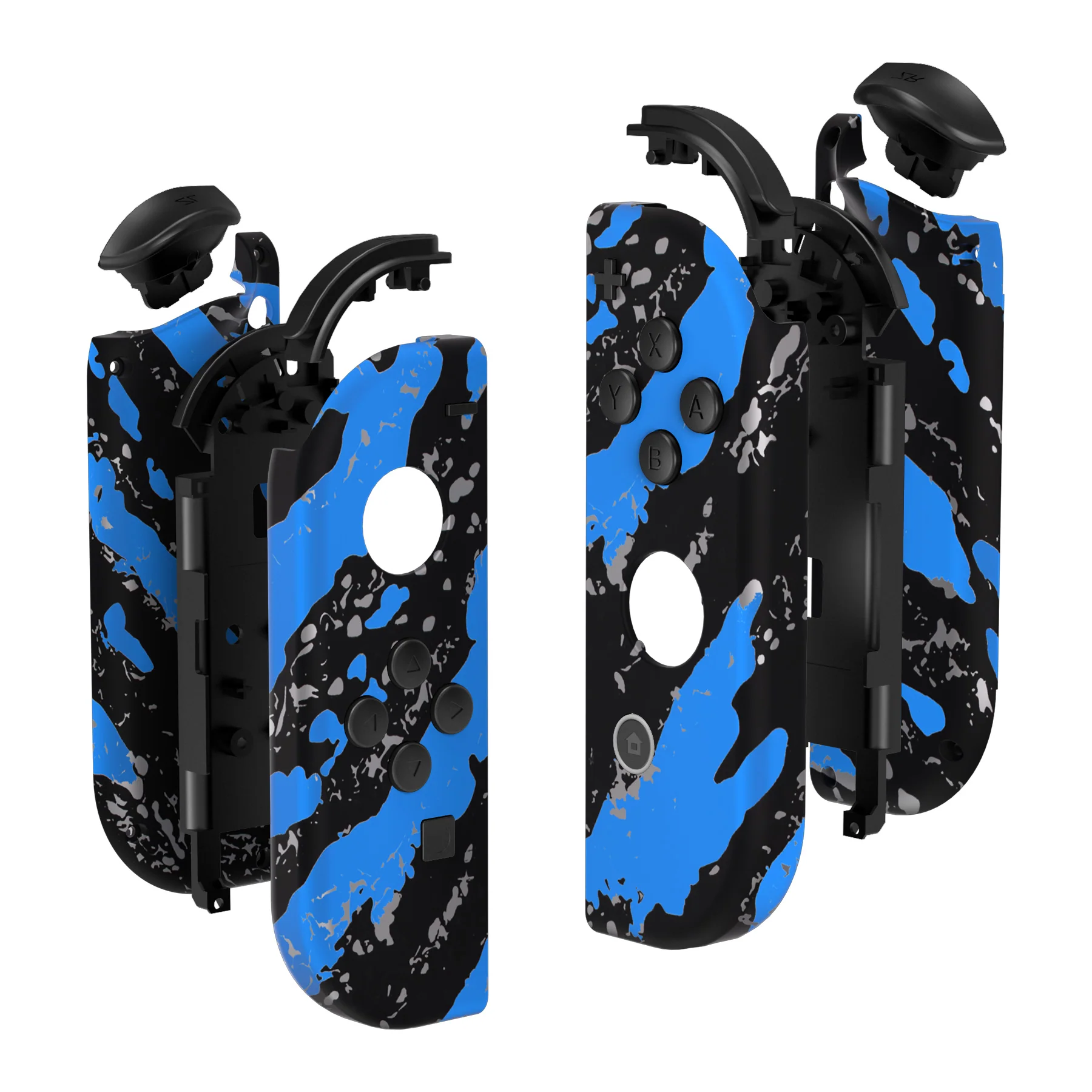 eXtremeRate Replacement Full Set Shell Case with Buttons for Joycon of NS Switch - Blue Coating Splash Patterned - Image 10