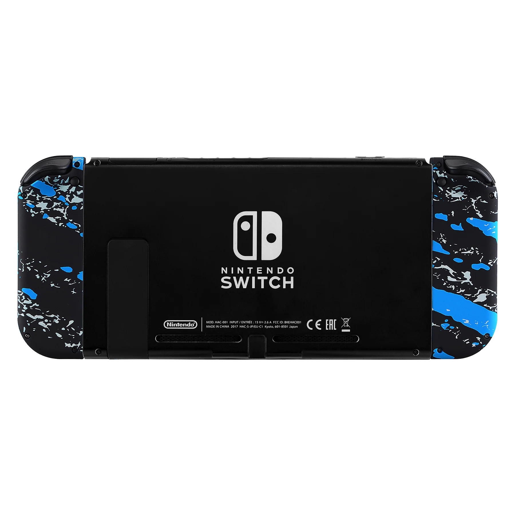 eXtremeRate Replacement Full Set Shell Case with Buttons for Joycon of NS Switch - Blue Coating Splash Patterned - Image 7