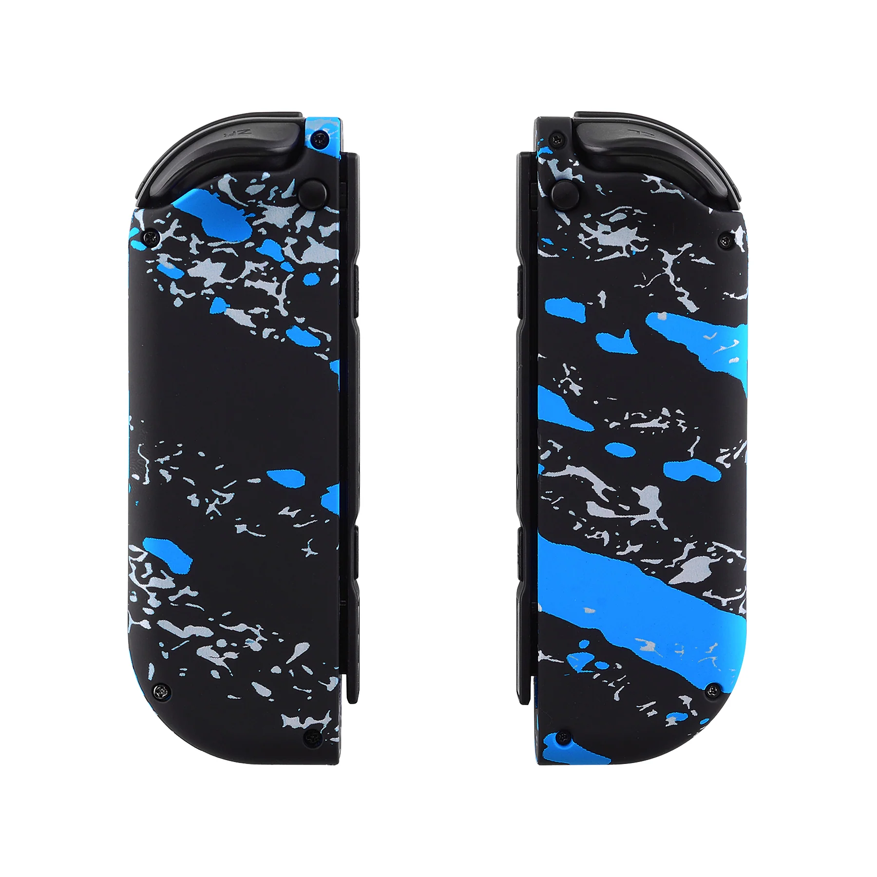 eXtremeRate Replacement Full Set Shell Case with Buttons for Joycon of NS Switch - Blue Coating Splash Patterned - Image 8