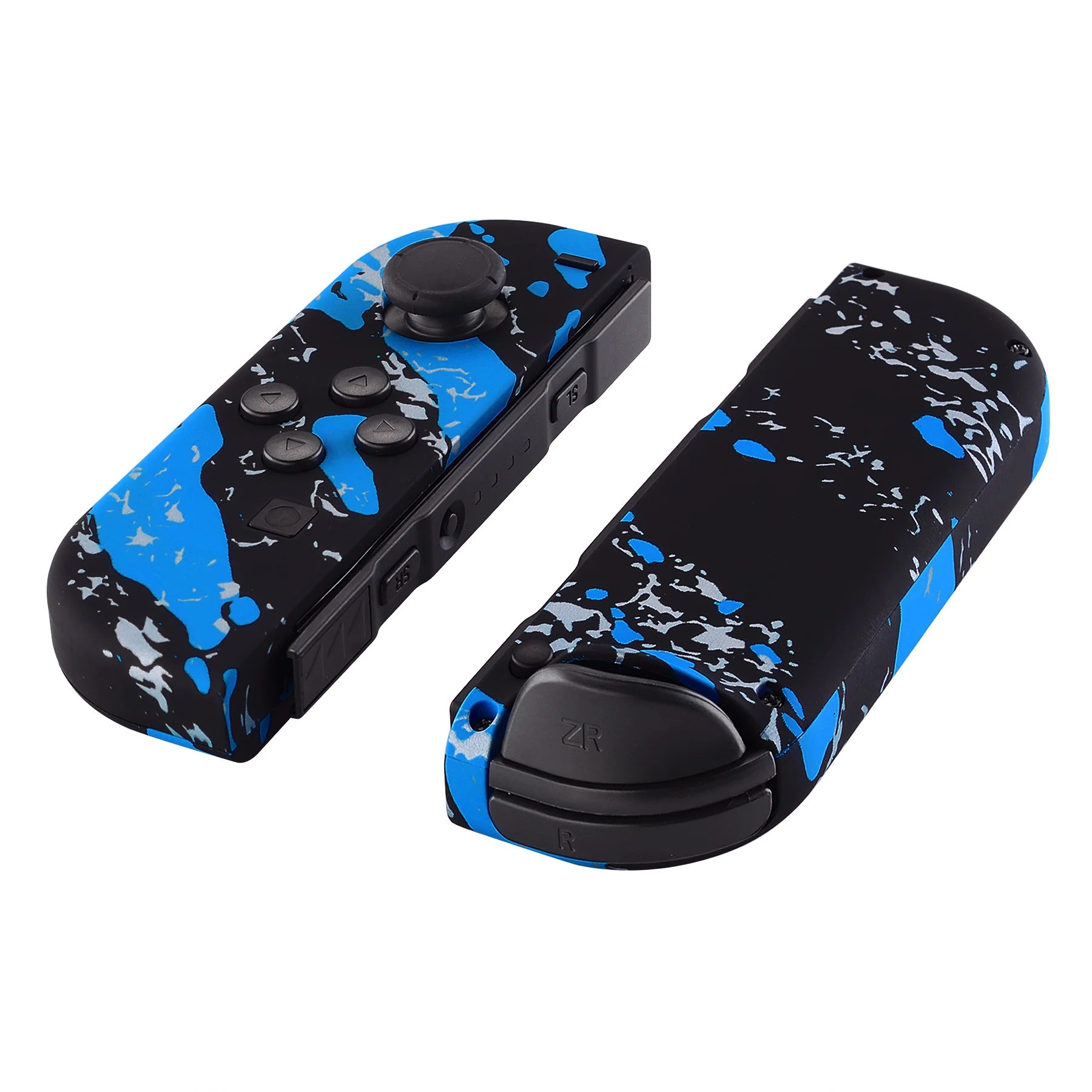 eXtremeRate Replacement Full Set Shell Case with Buttons for Joycon of NS Switch - Blue Coating Splash Patterned - Image 9