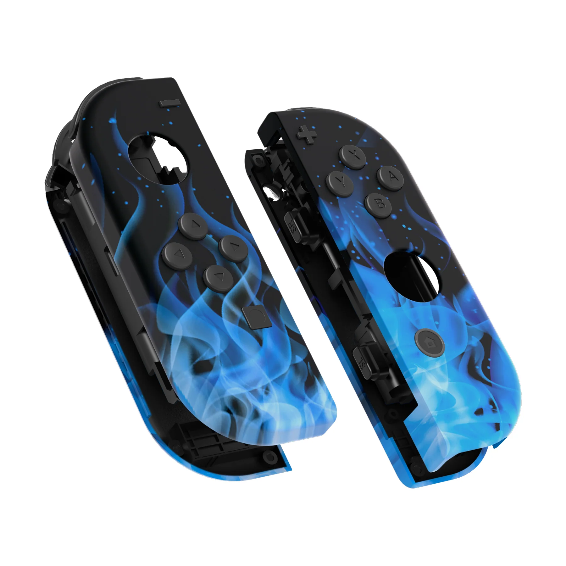 eXtremeRate Replacement Full Set Shell Case with Buttons for Joycon of NS Switch - Blue Flame - Image 11