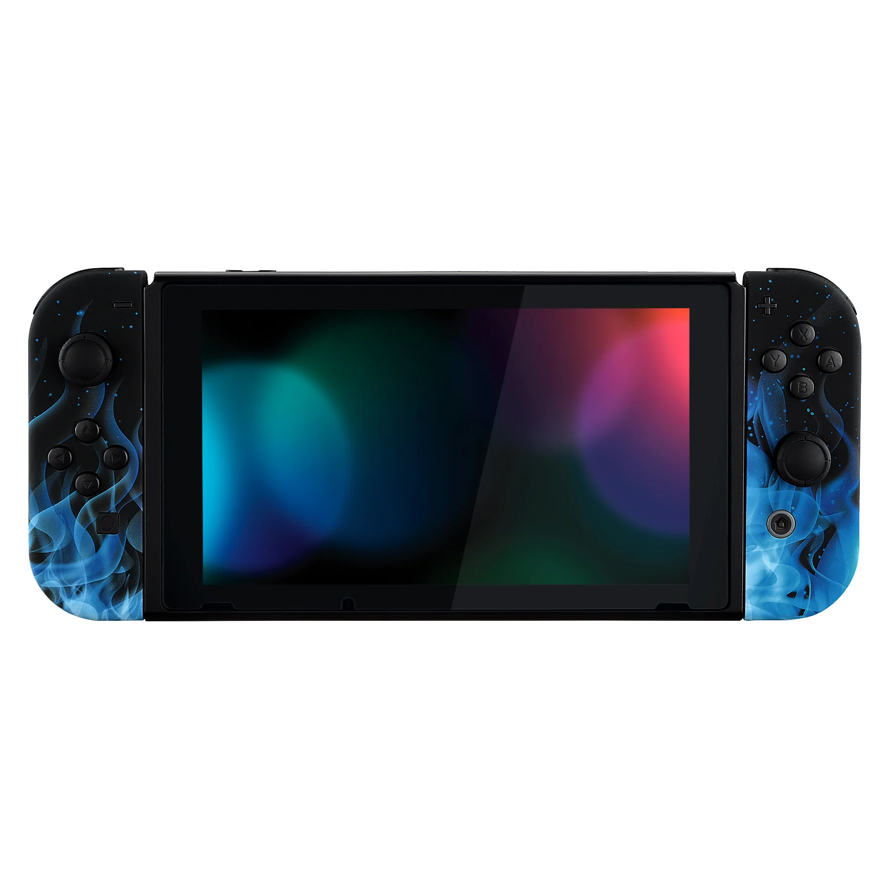 eXtremeRate Replacement Full Set Shell Case with Buttons for Joycon of NS Switch - Blue Flame - Image 4