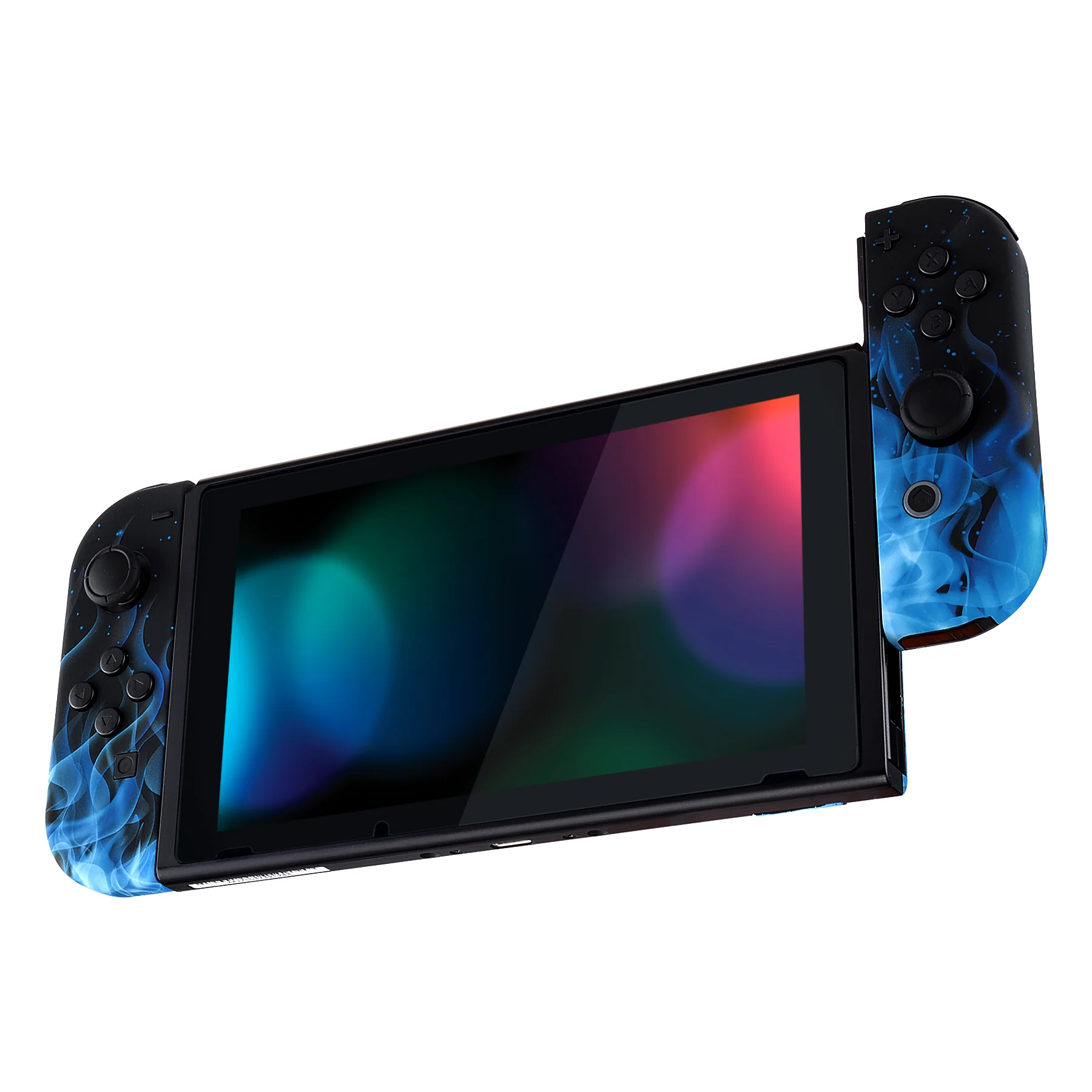 eXtremeRate Replacement Full Set Shell Case with Buttons for Joycon of NS Switch - Blue Flame - Image 5