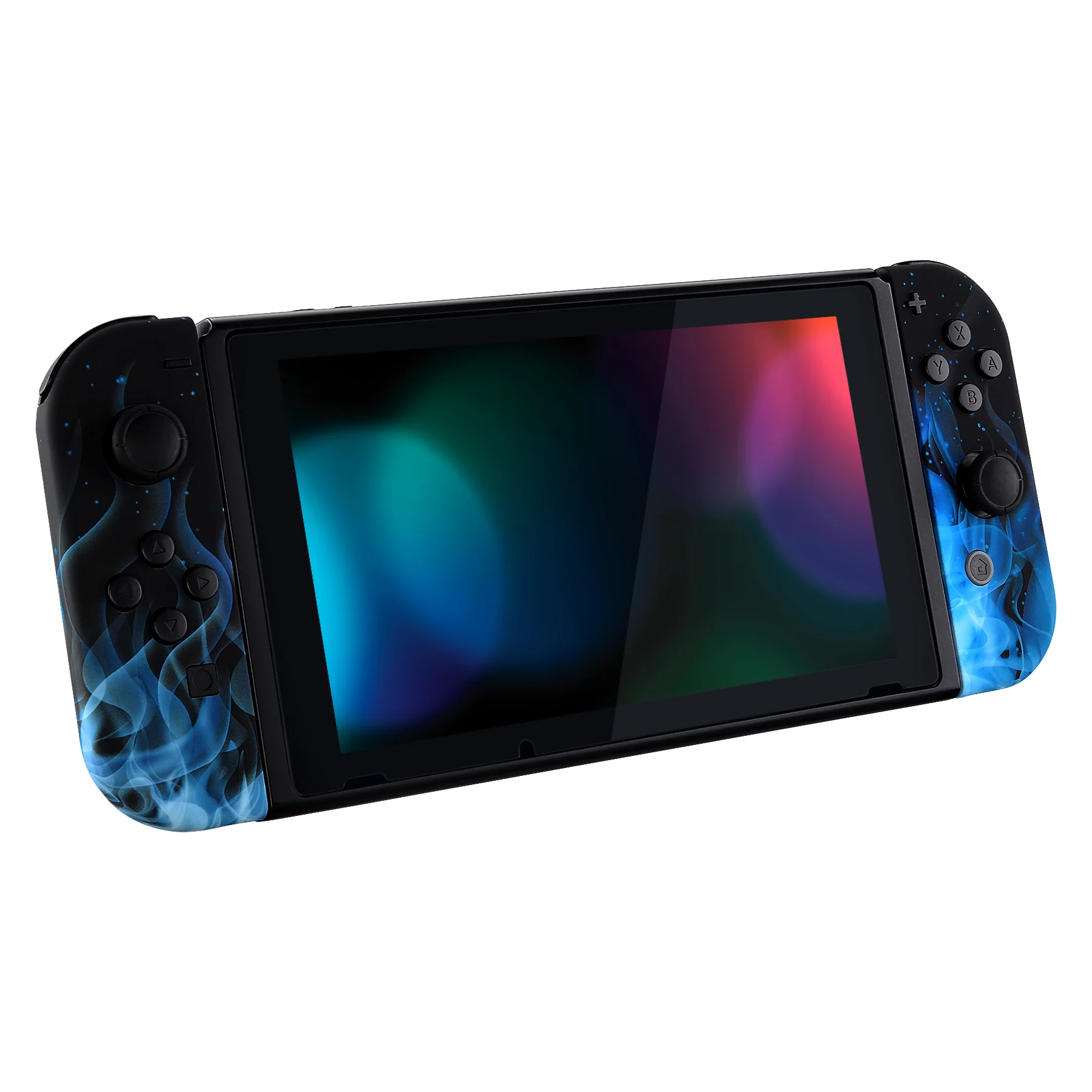eXtremeRate Replacement Full Set Shell Case with Buttons for Joycon of NS Switch - Blue Flame - Image 6