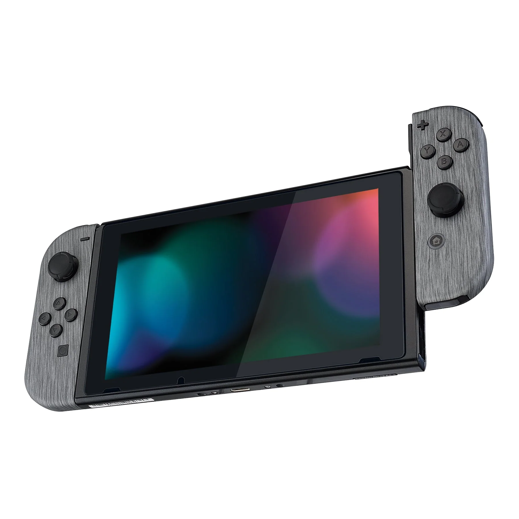 eXtremeRate Replacement Full Set Shell Case with Buttons for Joycon of NS Switch - Brushed Silver Patterned - Image 5