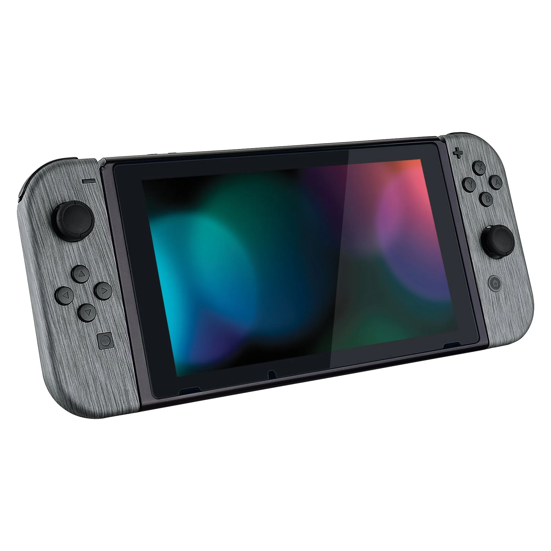 eXtremeRate Replacement Full Set Shell Case with Buttons for Joycon of NS Switch - Brushed Silver Patterned - Image 6