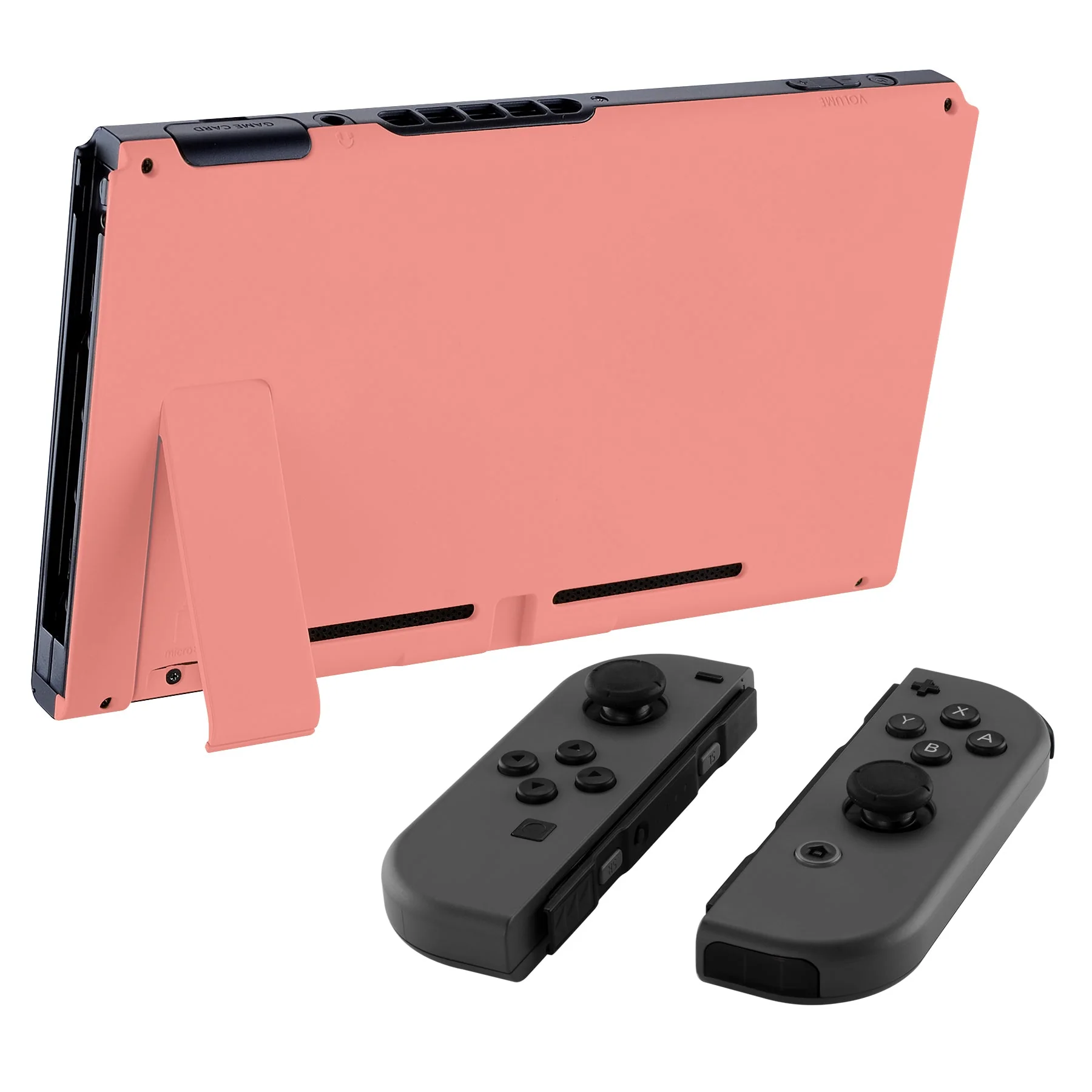 eXtremeRate Replacement Back Plate with Kickstand for Nintendo Switch Console - Coral - Image 4