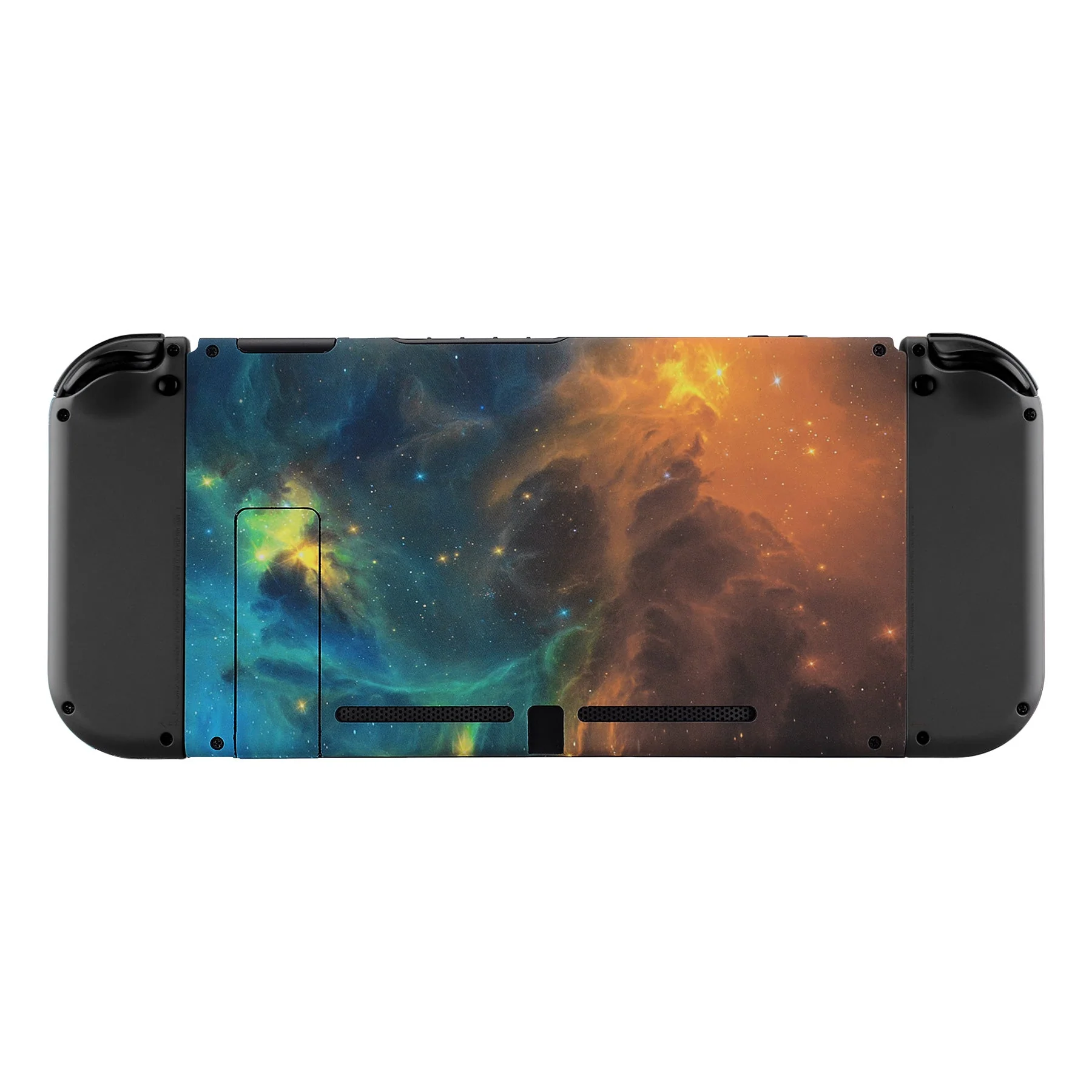 eXtremeRate Replacement Back Plate with Kickstand for Nintendo Switch Console - Gold Star Universe - Image 2