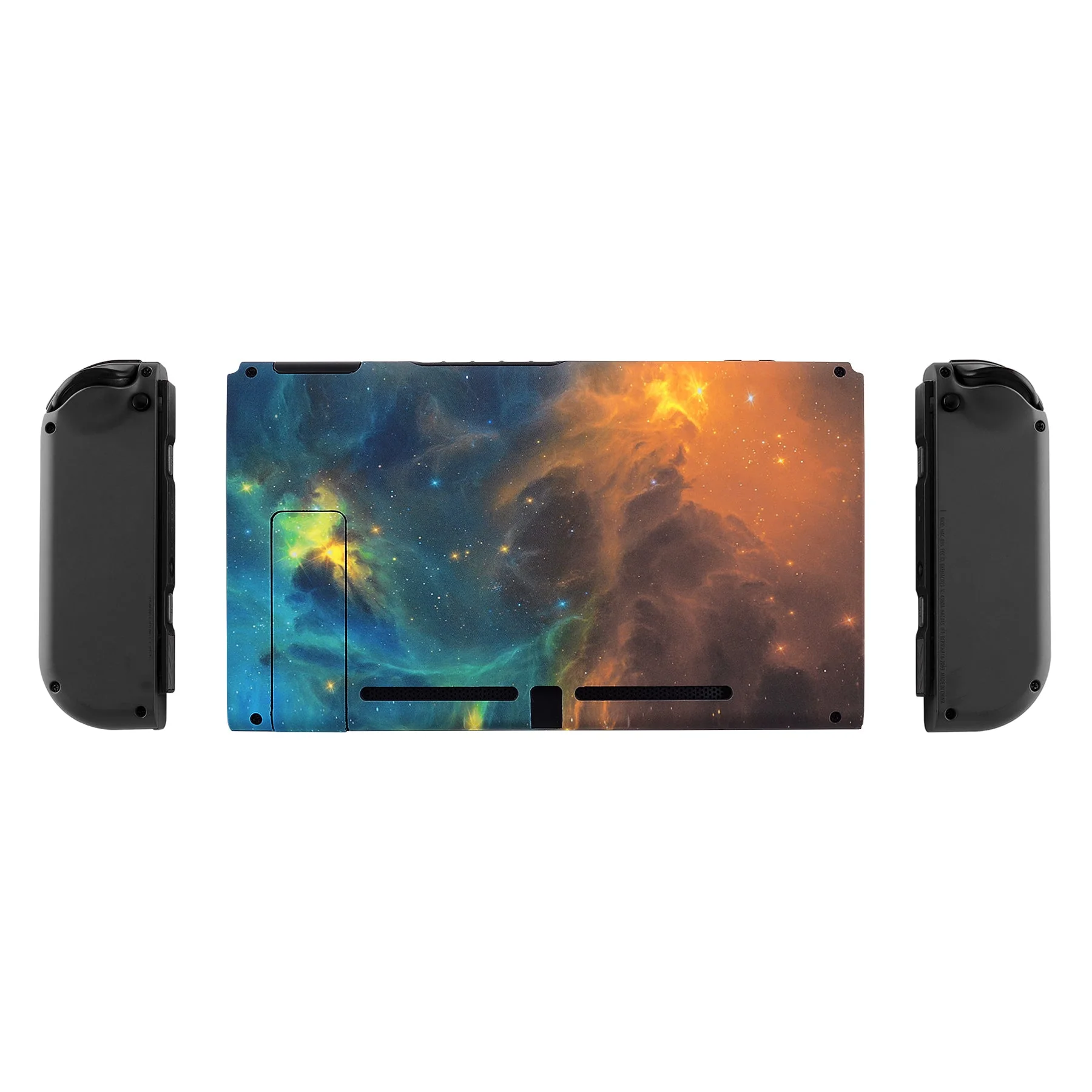 eXtremeRate Replacement Back Plate with Kickstand for Nintendo Switch Console - Gold Star Universe - Image 3
