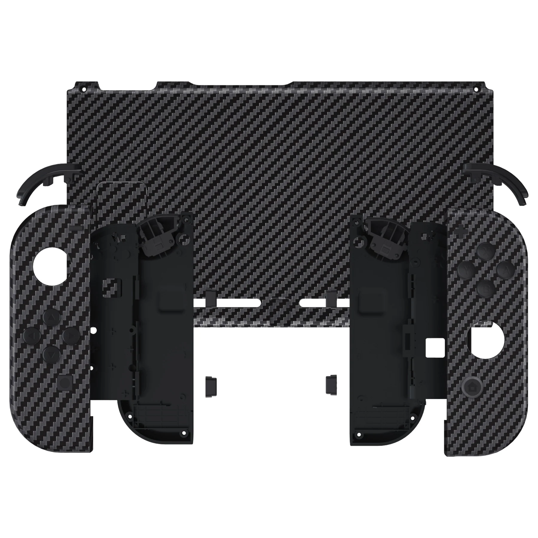 eXtremeRate Replacement Full Set Shells with Buttons for Nintendo Switch - Graphite Carbon Fiber - Image 3