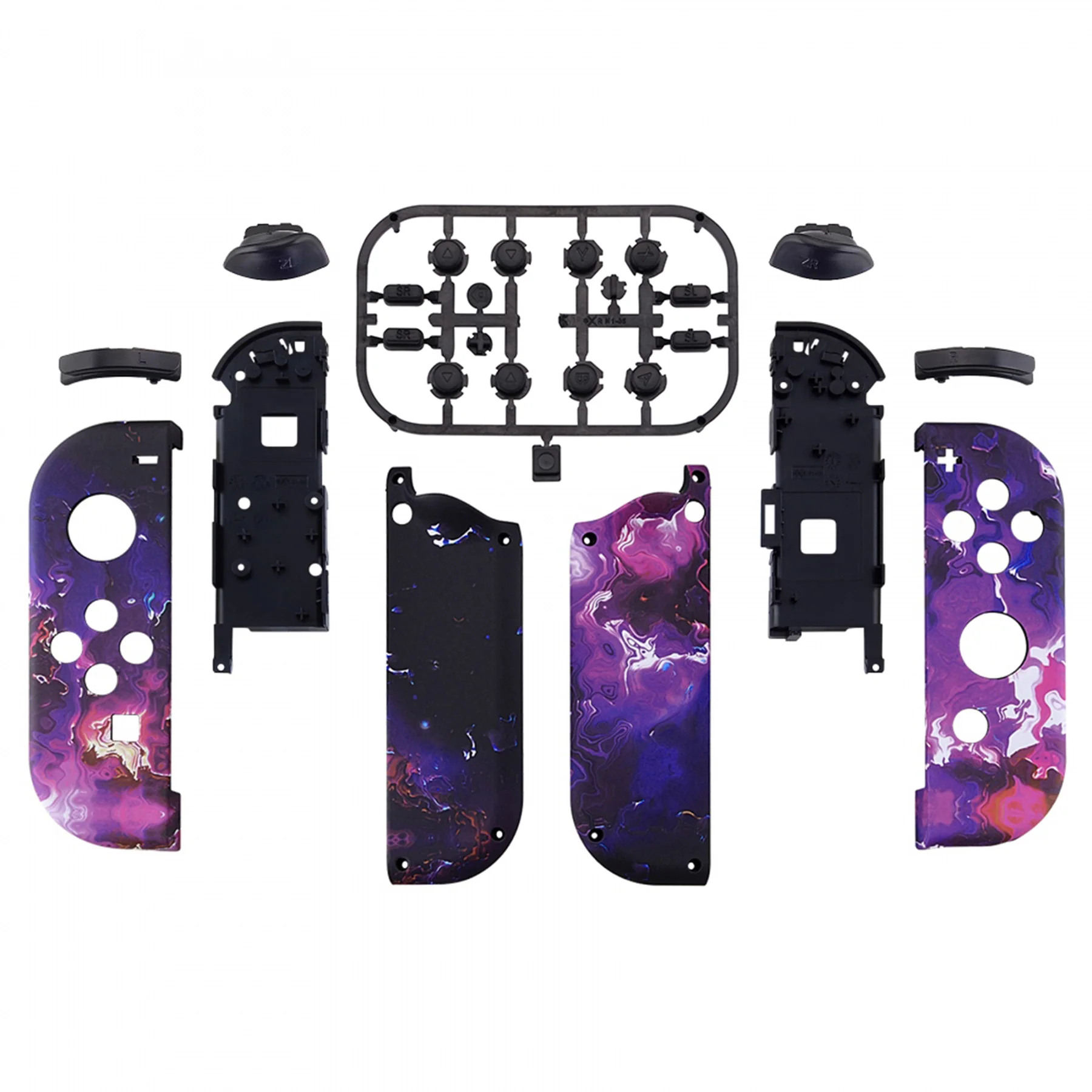 eXtremeRate Replacement Full Set Shell Case with Buttons for Joycon of NS Switch - Surreal Lava - Image 2