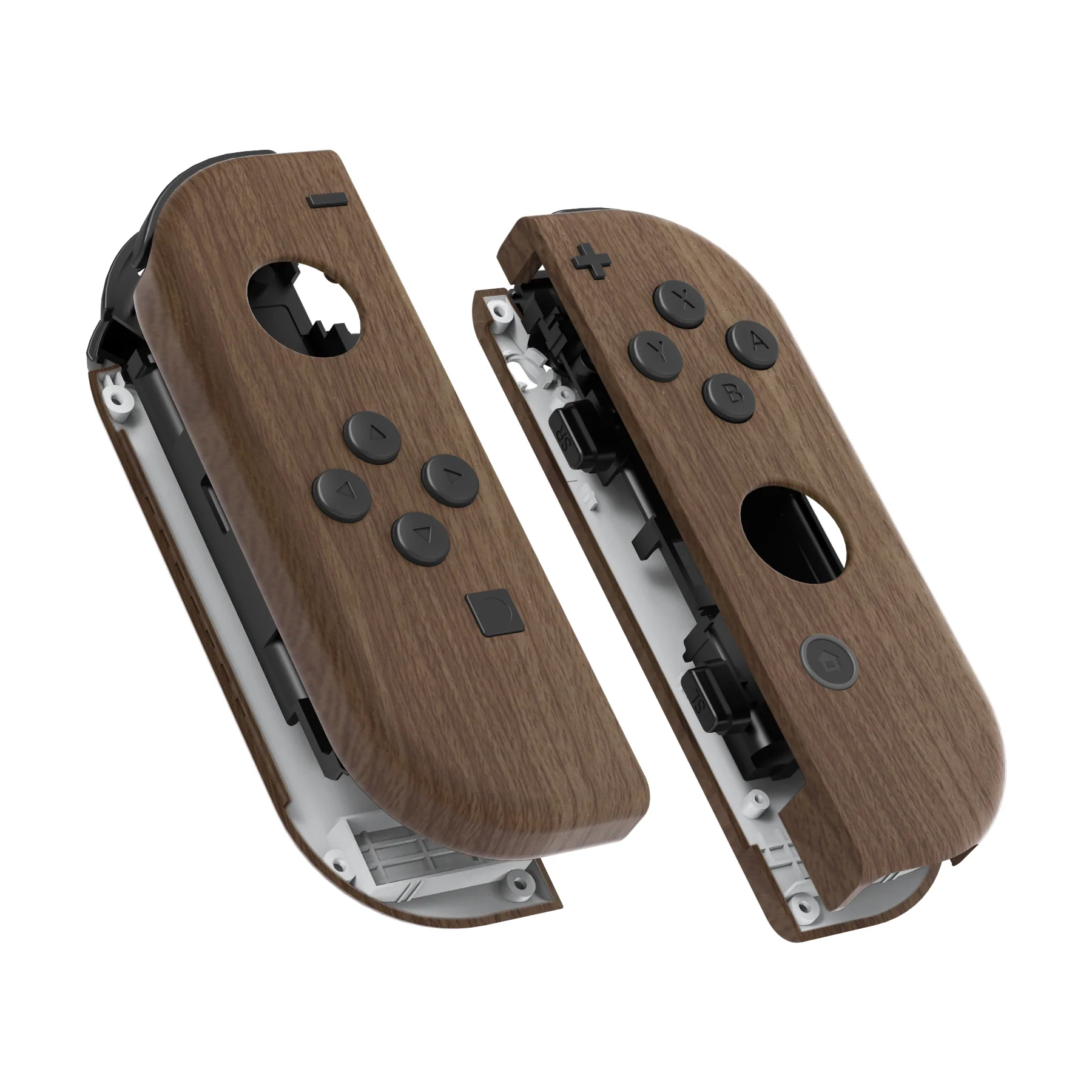 eXtremeRate Replacement Full Set Shell Case with Buttons for Joycon of NS Switch - Wood Grain - Image 10