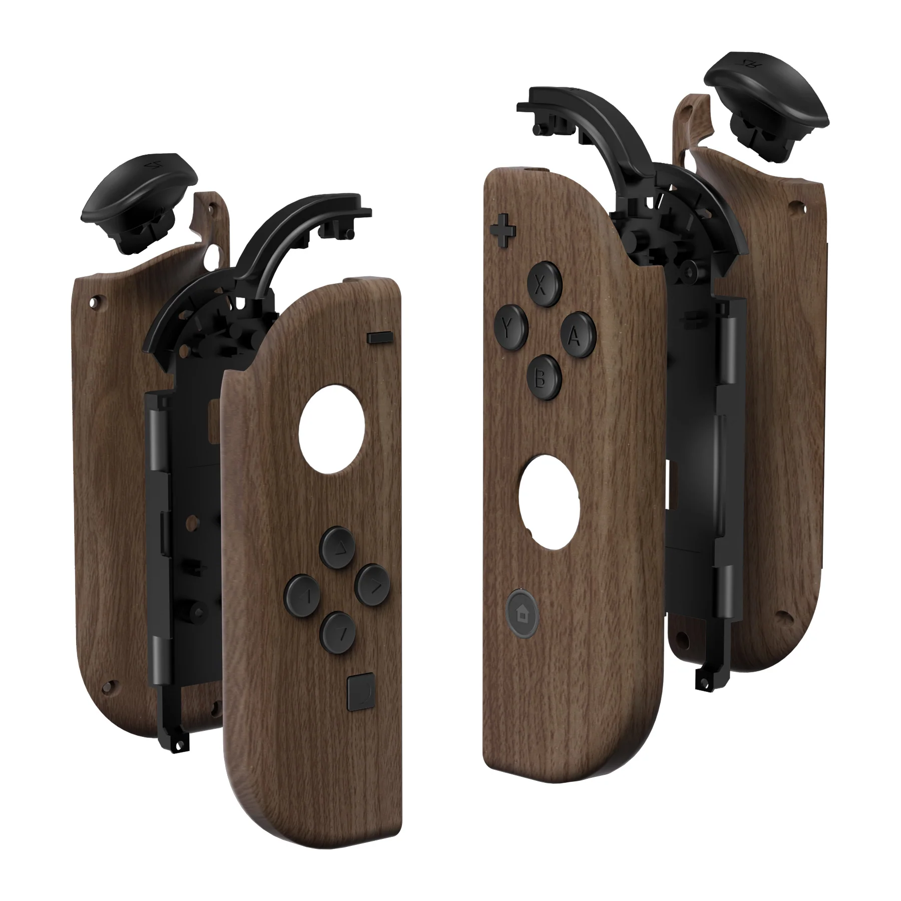 eXtremeRate Replacement Full Set Shell Case with Buttons for Joycon of NS Switch - Wood Grain - Image 11