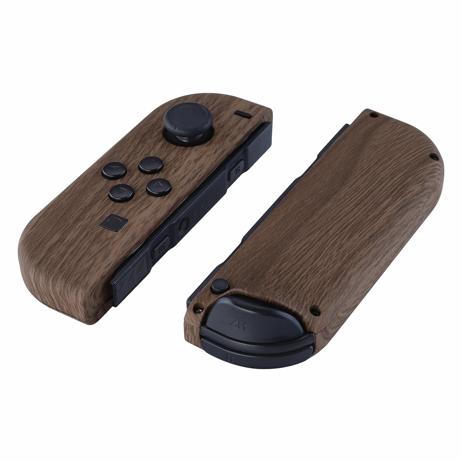 eXtremeRate Replacement Full Set Shell Case with Buttons for Joycon of NS Switch - Wood Grain - Image 9