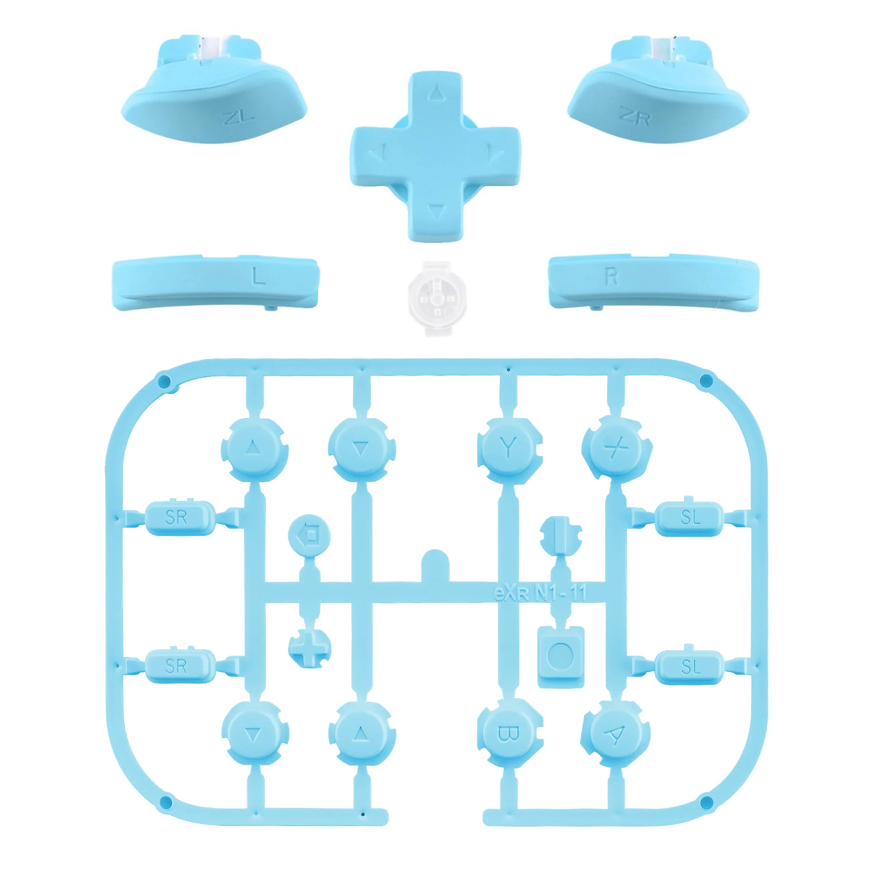 eXtremeRate Dpad Version Replacement Full Set Buttons for Joycon of Switch (D-pad ONLY Fits for eXtremeRate D-pad Shell for Joycon) - Heaven Blue - Image 2