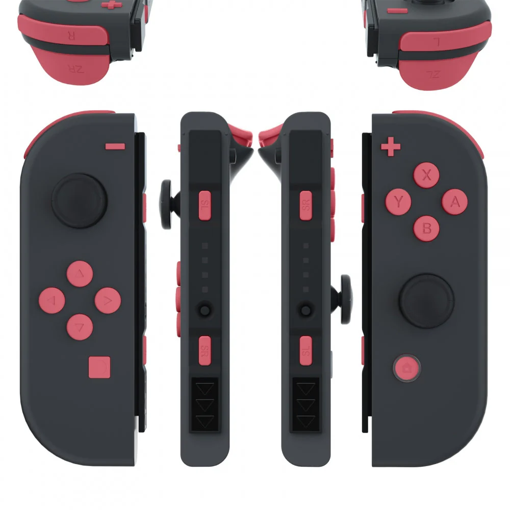 eXtremeRate Replacement Full Set Buttons for Joycon of NS Switch - Indian Red - Image 3