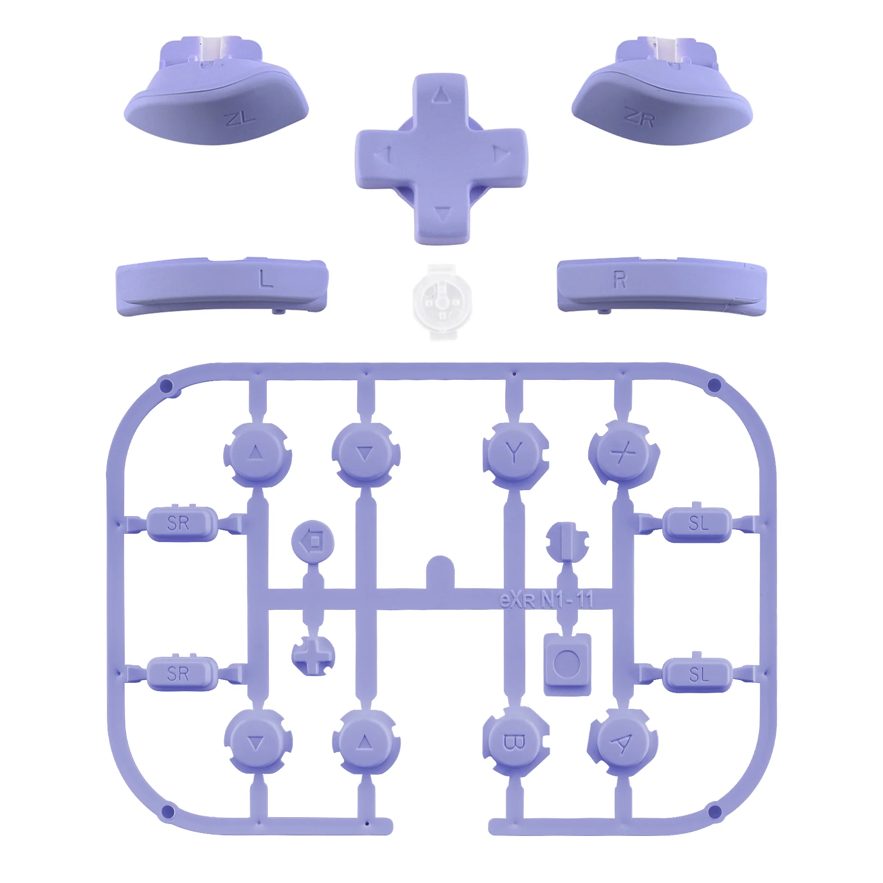 eXtremeRate Dpad Version Replacement Full Set Buttons for Joycon of Switch (D-pad ONLY Fits for eXtremeRate D-pad Shell for Joycon) - Light Violet - Image 2