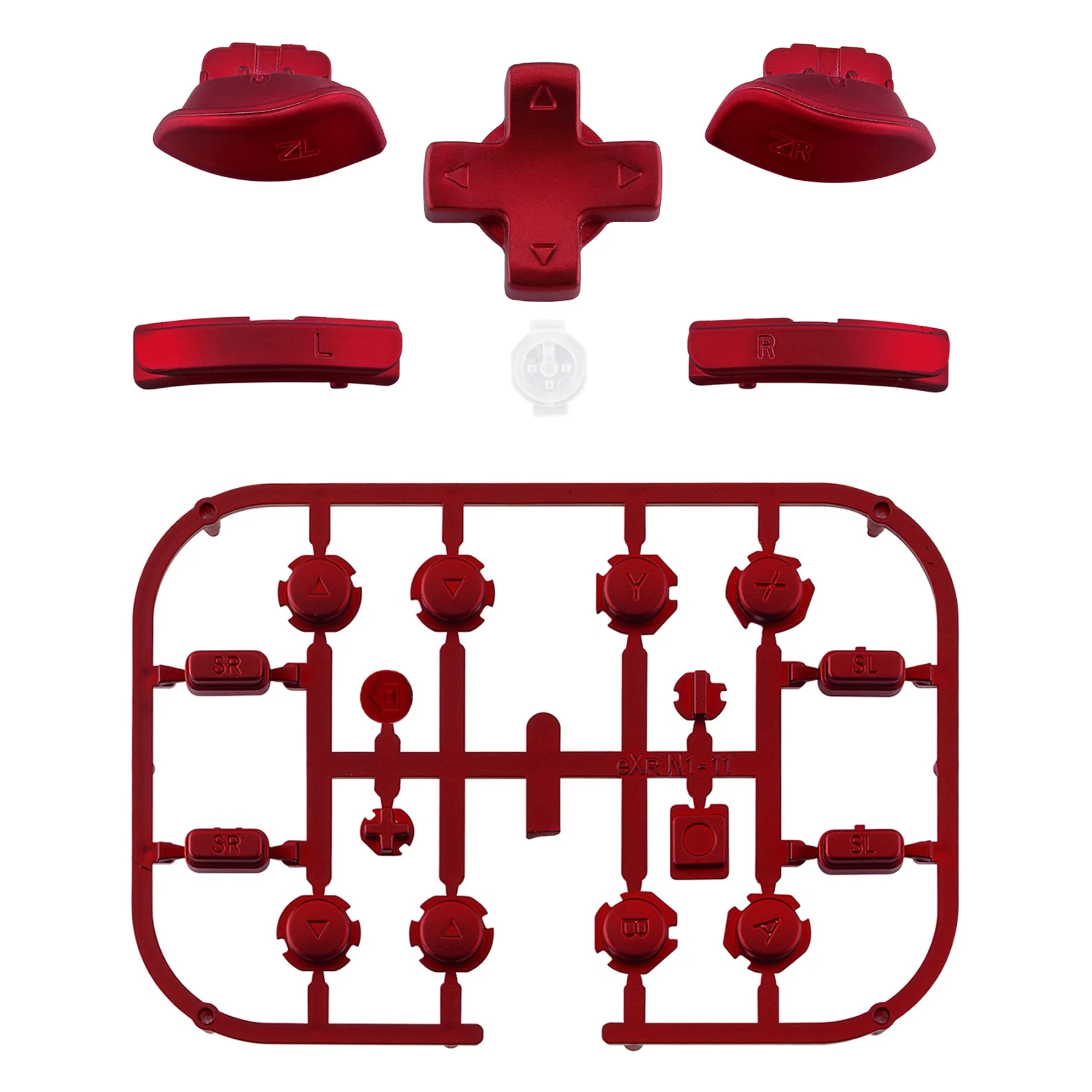 eXtremeRate Dpad Version Replacement Full Set Buttons for Joycon of Switch (D-pad ONLY Fits for eXtremeRate D-pad Shell for Joycon) - Scarlet Red - Image 2