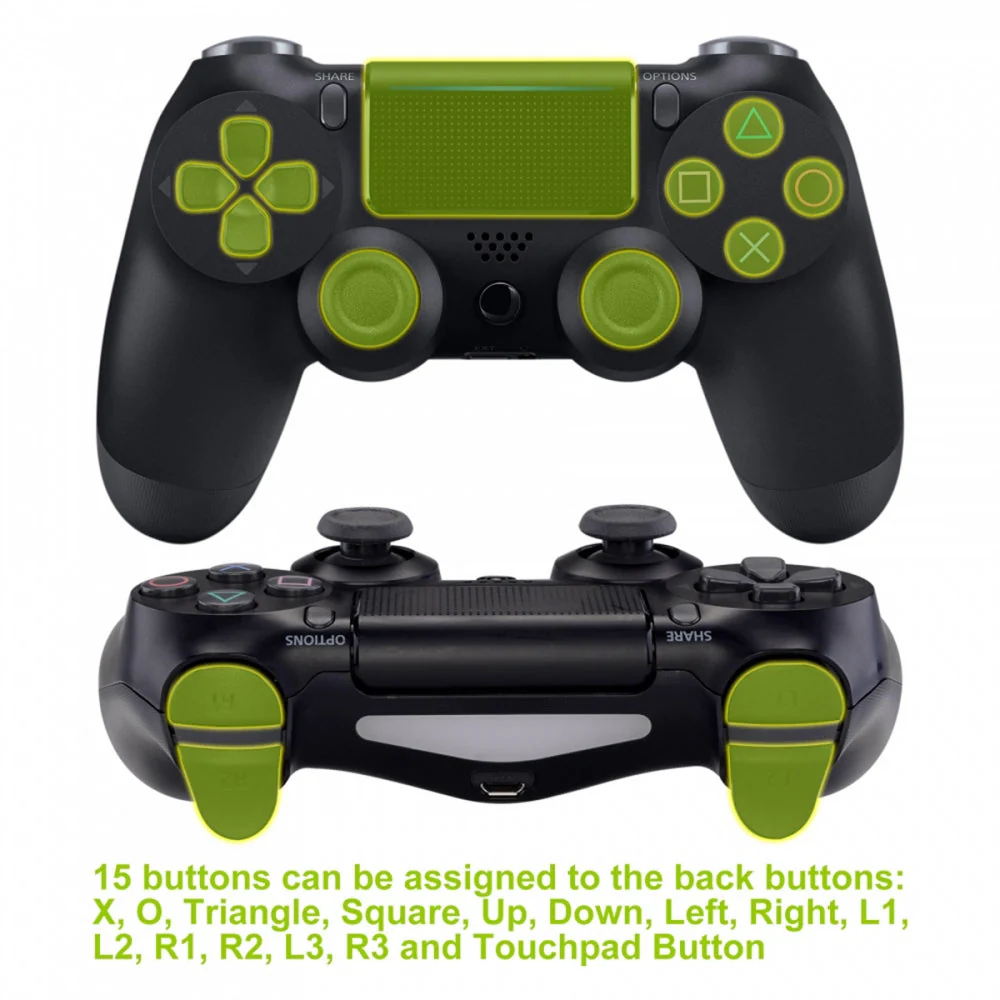 eXtremeRate Dawn Remappable Remap Kit with Redesigned Back Shell & 4 Back Buttons for PS4 Controller JDM 040/050/055 - Scarlet Red - Image 5