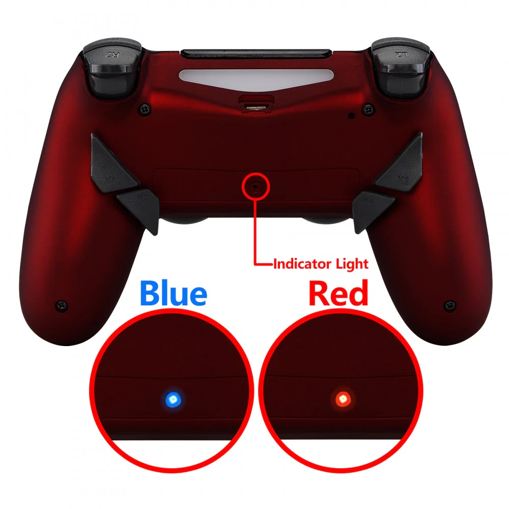 eXtremeRate Dawn Remappable Remap Kit with Redesigned Back Shell & 4 Back Buttons for PS4 Controller JDM 040/050/055 - Scarlet Red - Image 7