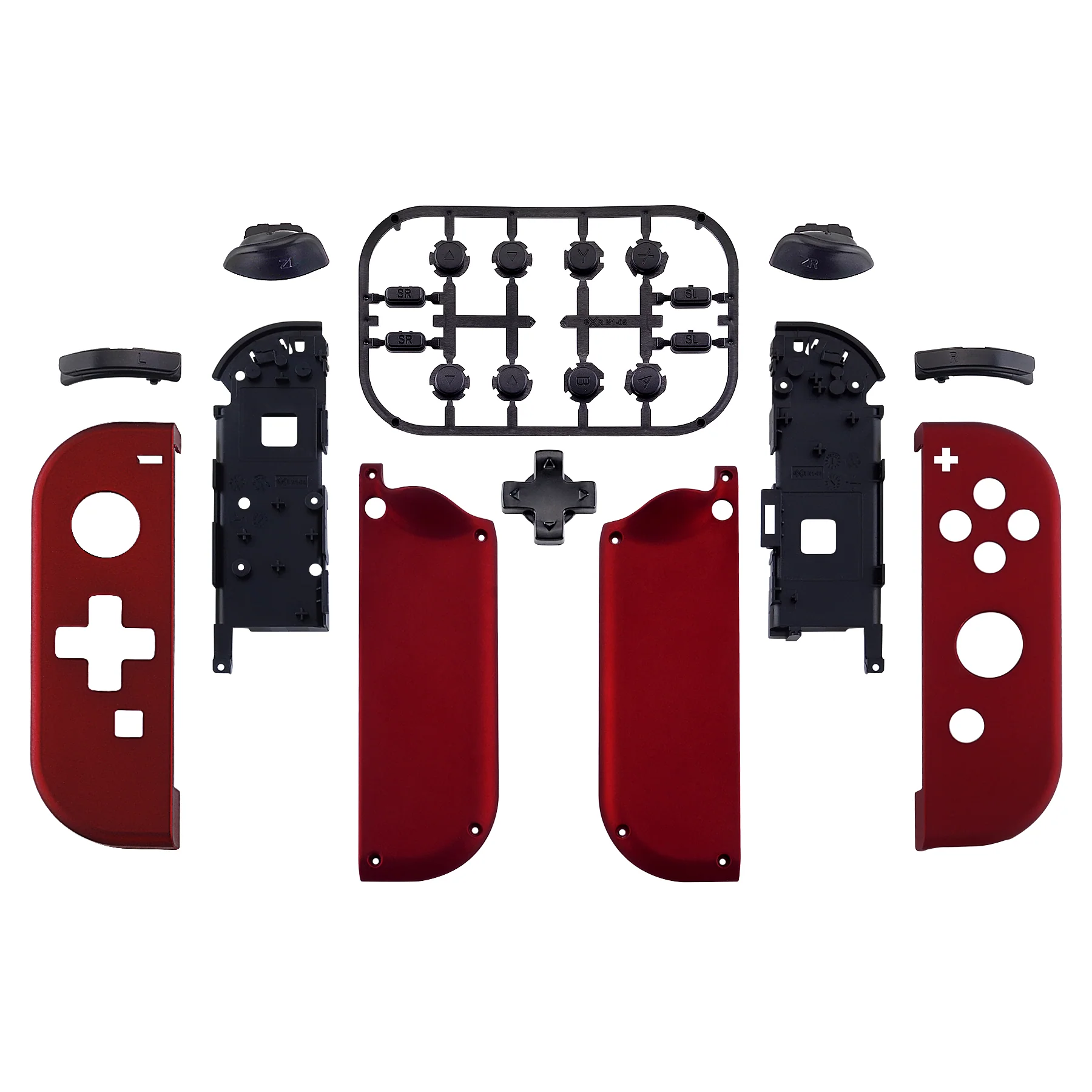 eXtremeRate Dpad Version Replacement Full Set Shell Case with Buttons for Joycon of NS Switch - Scarlet Red - Image 2