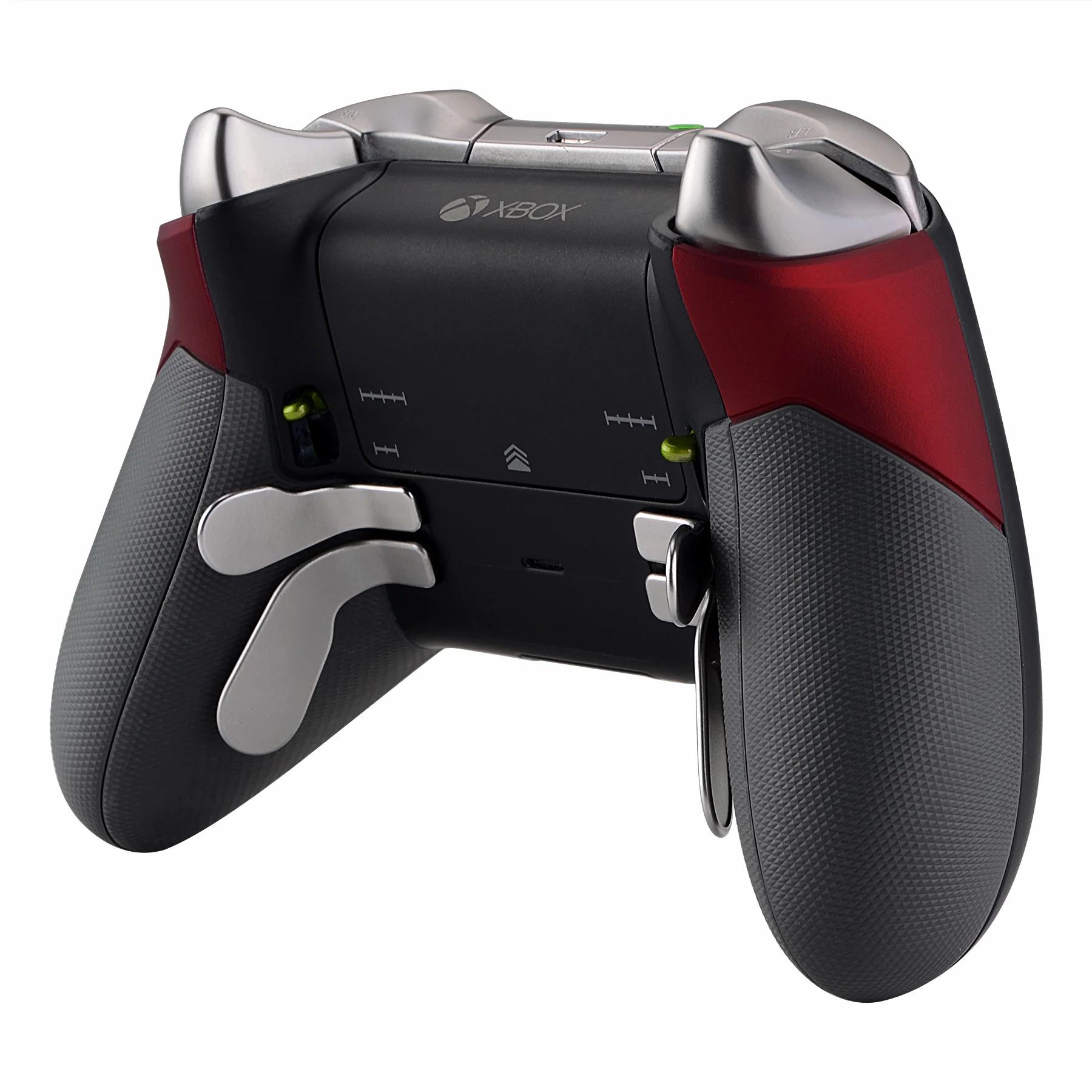 eXtremeRate Replacement Rubberized Rear Handle Grips Back Panels for Xbox One Elite Controller (Model 1698) - Scarlet Red - Image 5