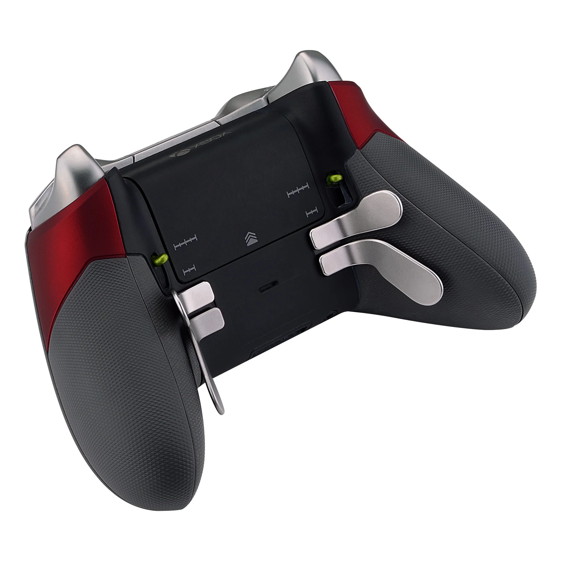 eXtremeRate Replacement Rubberized Rear Handle Grips Back Panels for Xbox One Elite Controller (Model 1698) - Scarlet Red - Image 6