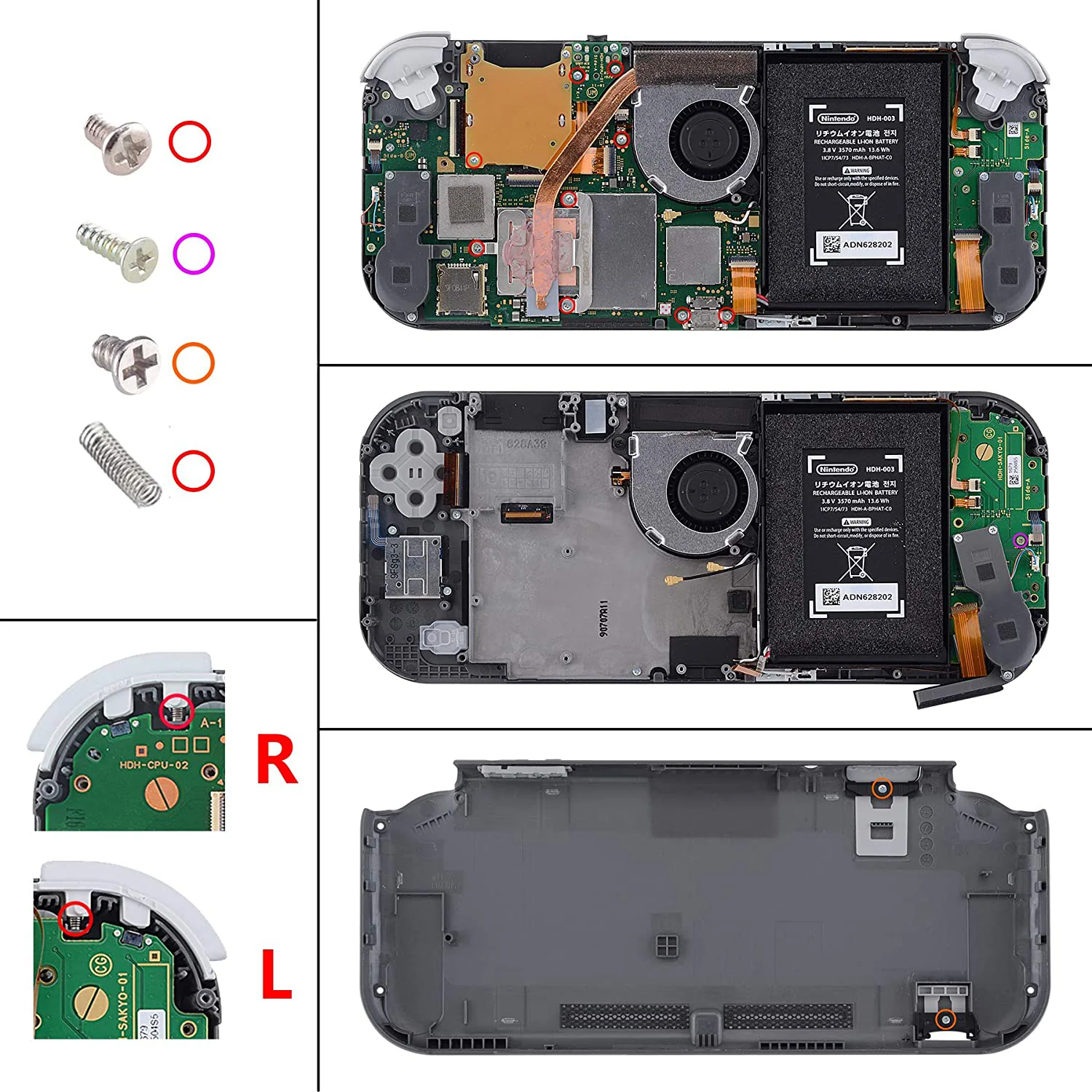 eXtremeRate Replacement Full Set Buttons for NS Switch Lite - Cherry Blossoms Pink - Image 10