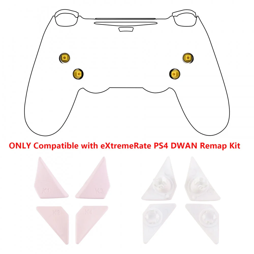eXtremeRate Replacement Ergonomic Back Buttons K1 K2 K3 K4 Paddles for PS4 Controller Dawn Remap Kit - Cherry Blossoms Pink - Image 2