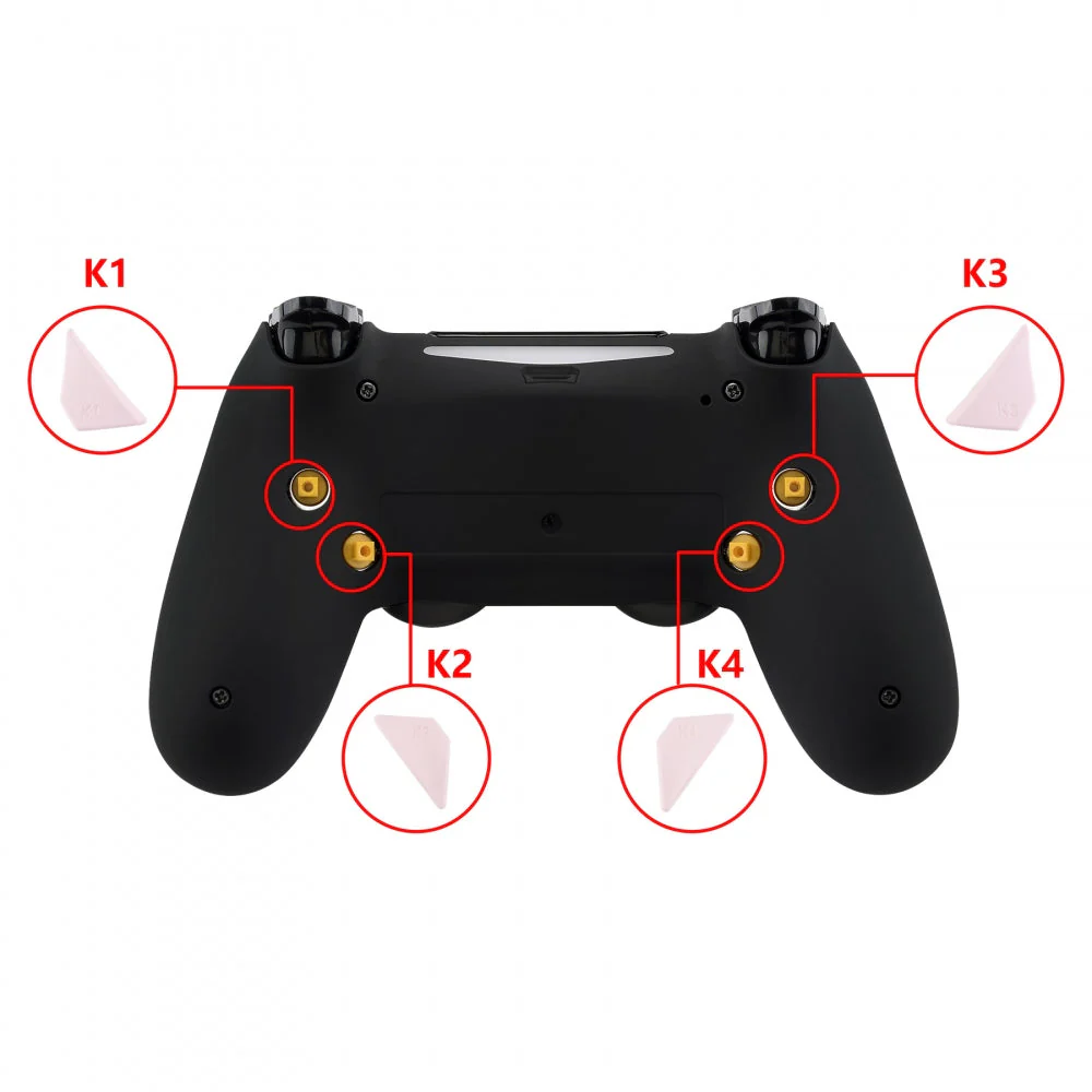 eXtremeRate Replacement Ergonomic Back Buttons K1 K2 K3 K4 Paddles for PS4 Controller Dawn Remap Kit - Cherry Blossoms Pink - Image 5