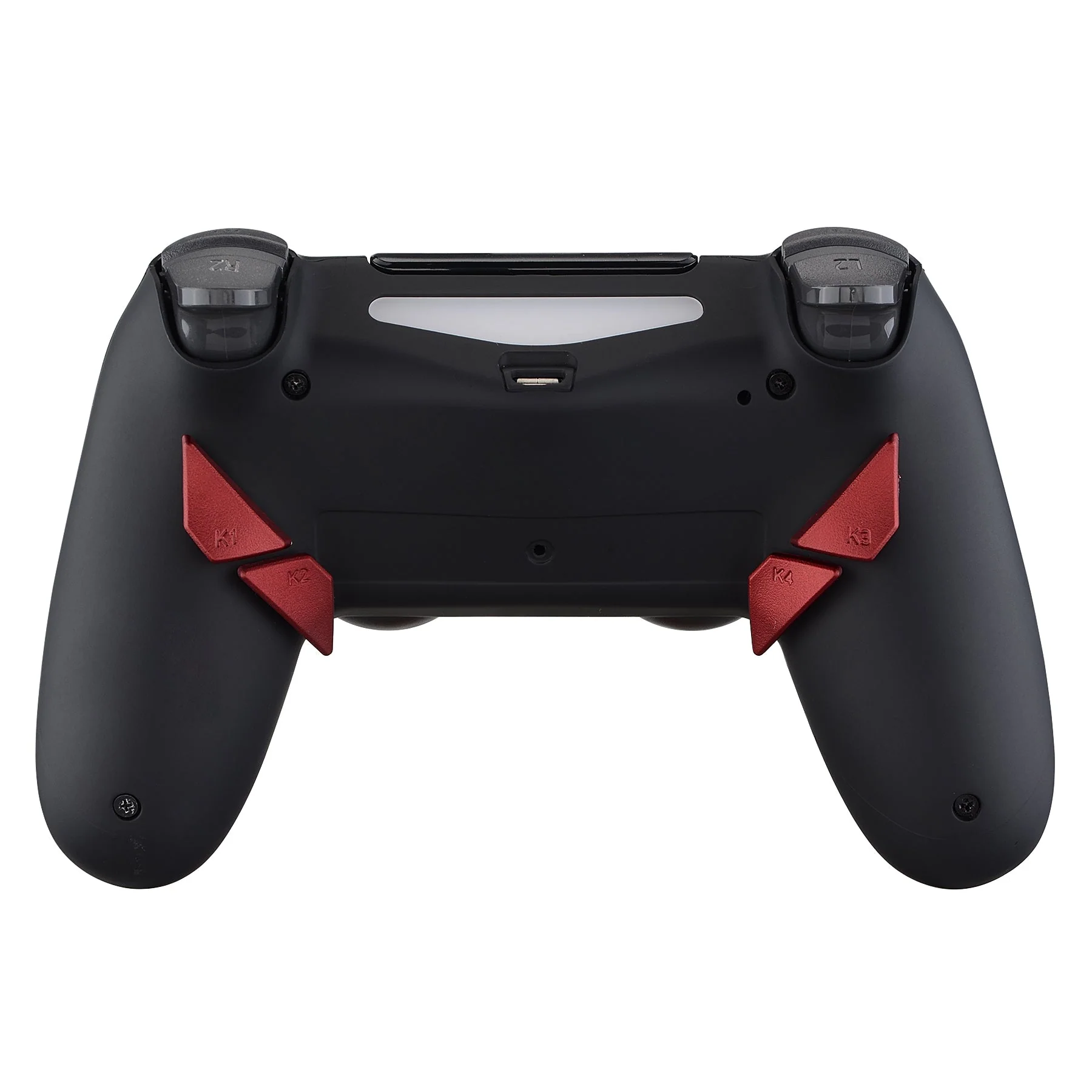 eXtremeRate Replacement Ergonomic Back Buttons K1 K2 K3 K4 Paddles for PS4 Controller Dawn Remap Kit - Scarlet Red - Image 4