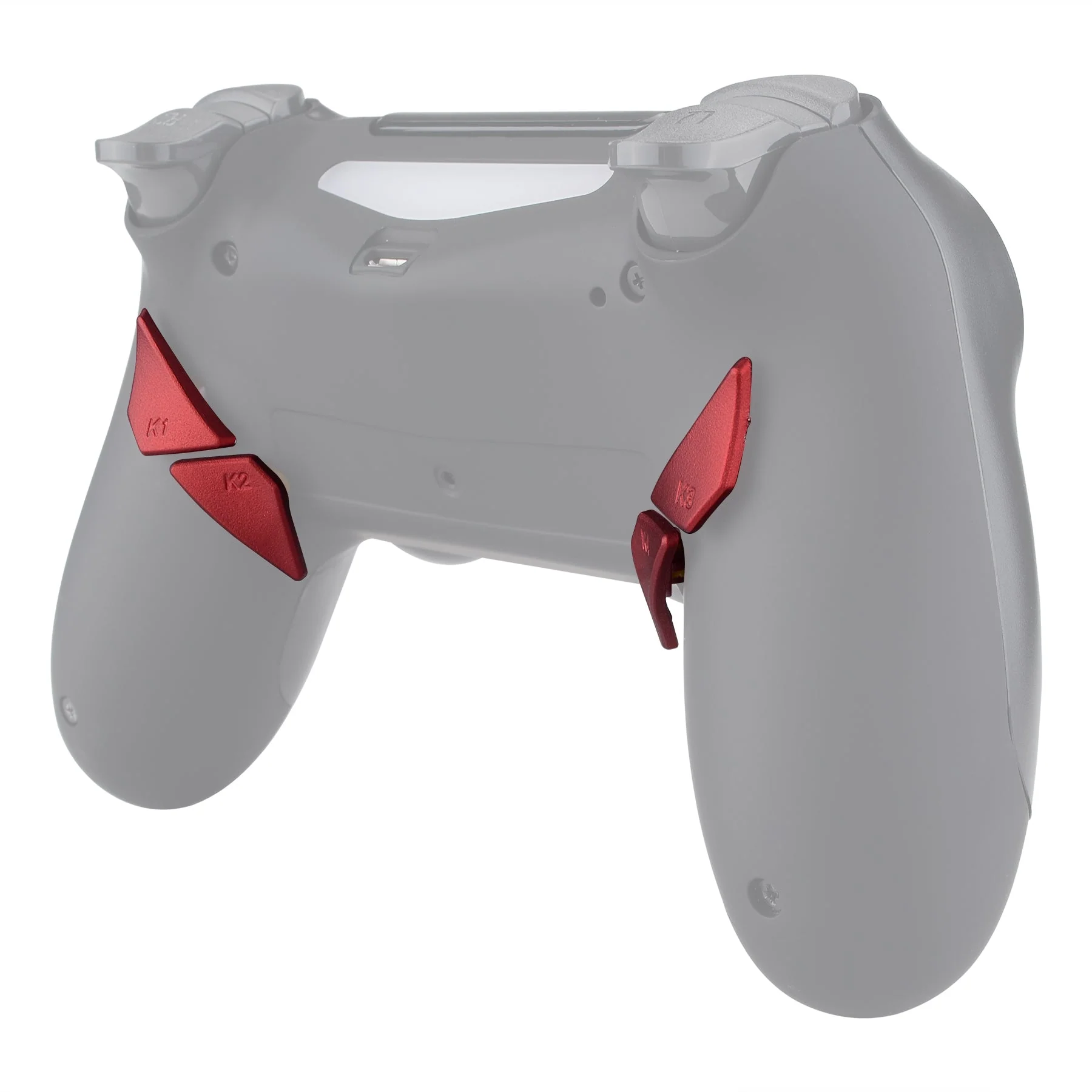 eXtremeRate Replacement Ergonomic Back Buttons K1 K2 K3 K4 Paddles for PS4 Controller Dawn Remap Kit - Scarlet Red - Image 5