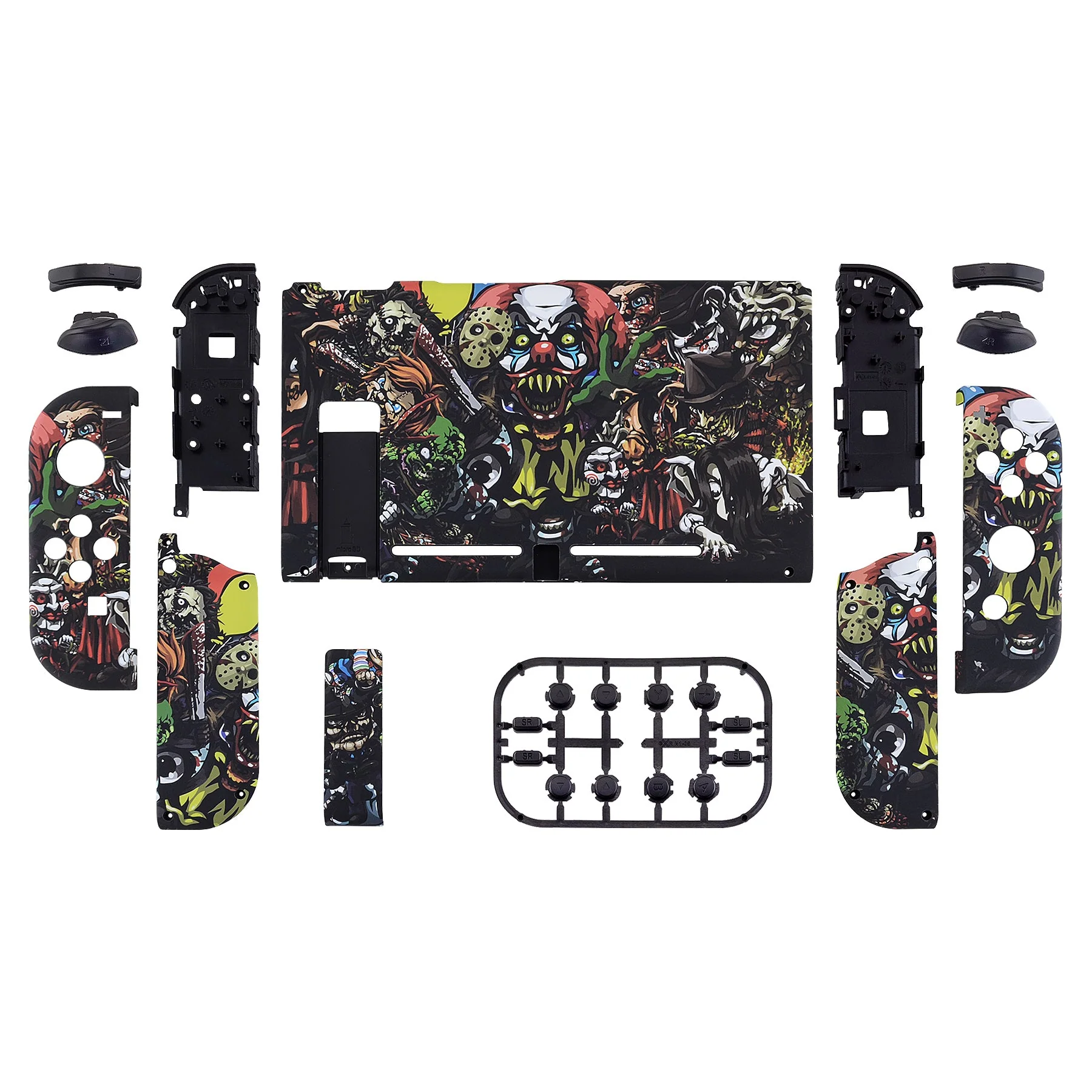 eXtremeRate Replacement Full Set Shells with Buttons for Nintendo Switch - Scary Party - Image 2