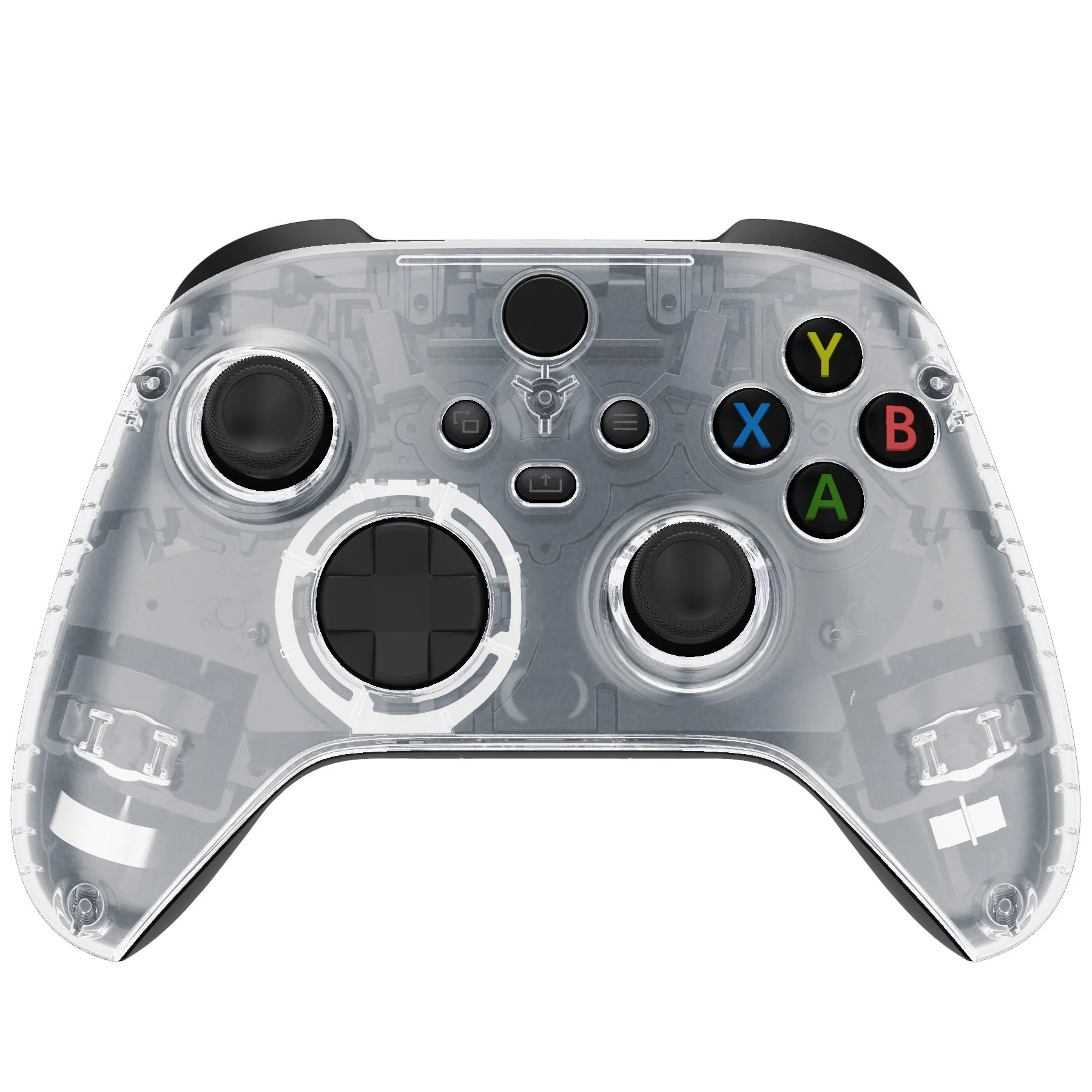 eXtremeRate Replacement Front Housing Shells with Side Rails Panels for Xbox Series X & S Controller - Transparent Clear - Image 4