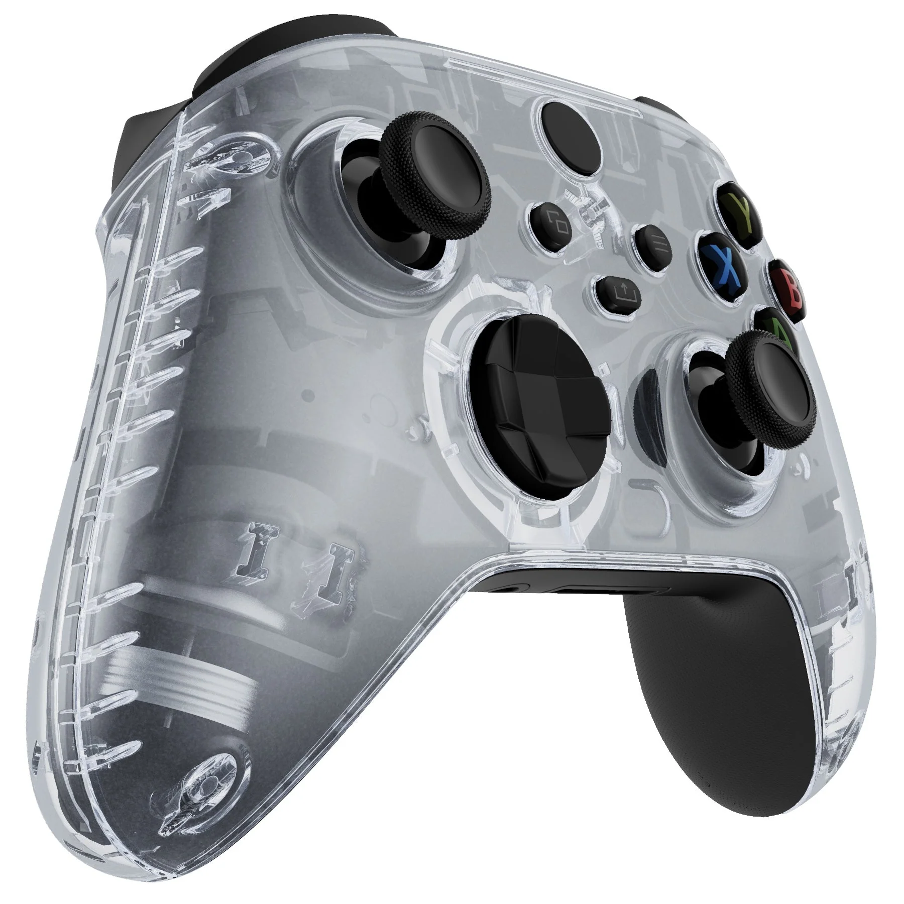 eXtremeRate Replacement Front Housing Shells with Side Rails Panels for Xbox Series X & S Controller - Transparent Clear - Image 5