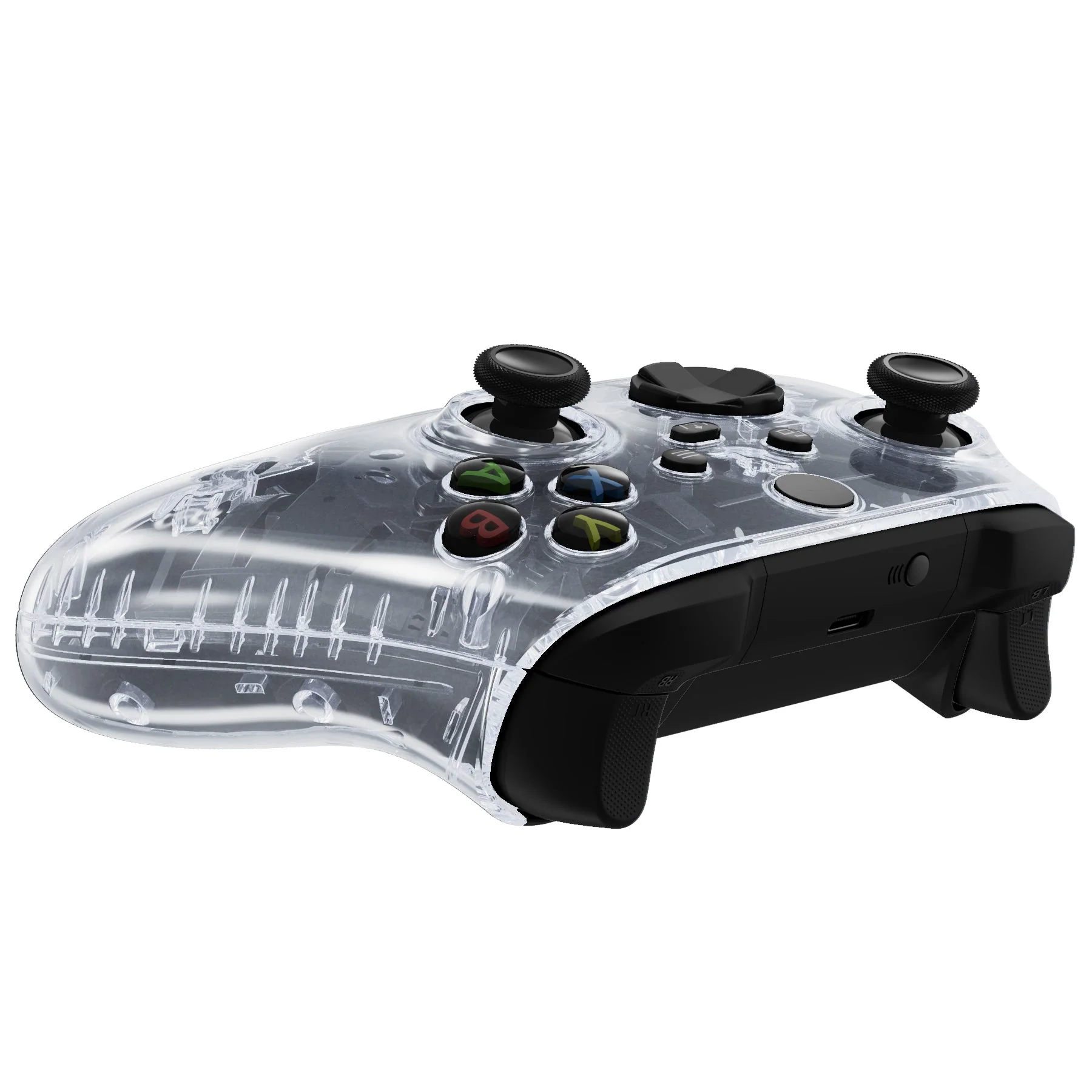 eXtremeRate Replacement Front Housing Shells with Side Rails Panels for Xbox Series X & S Controller - Transparent Clear - Image 8