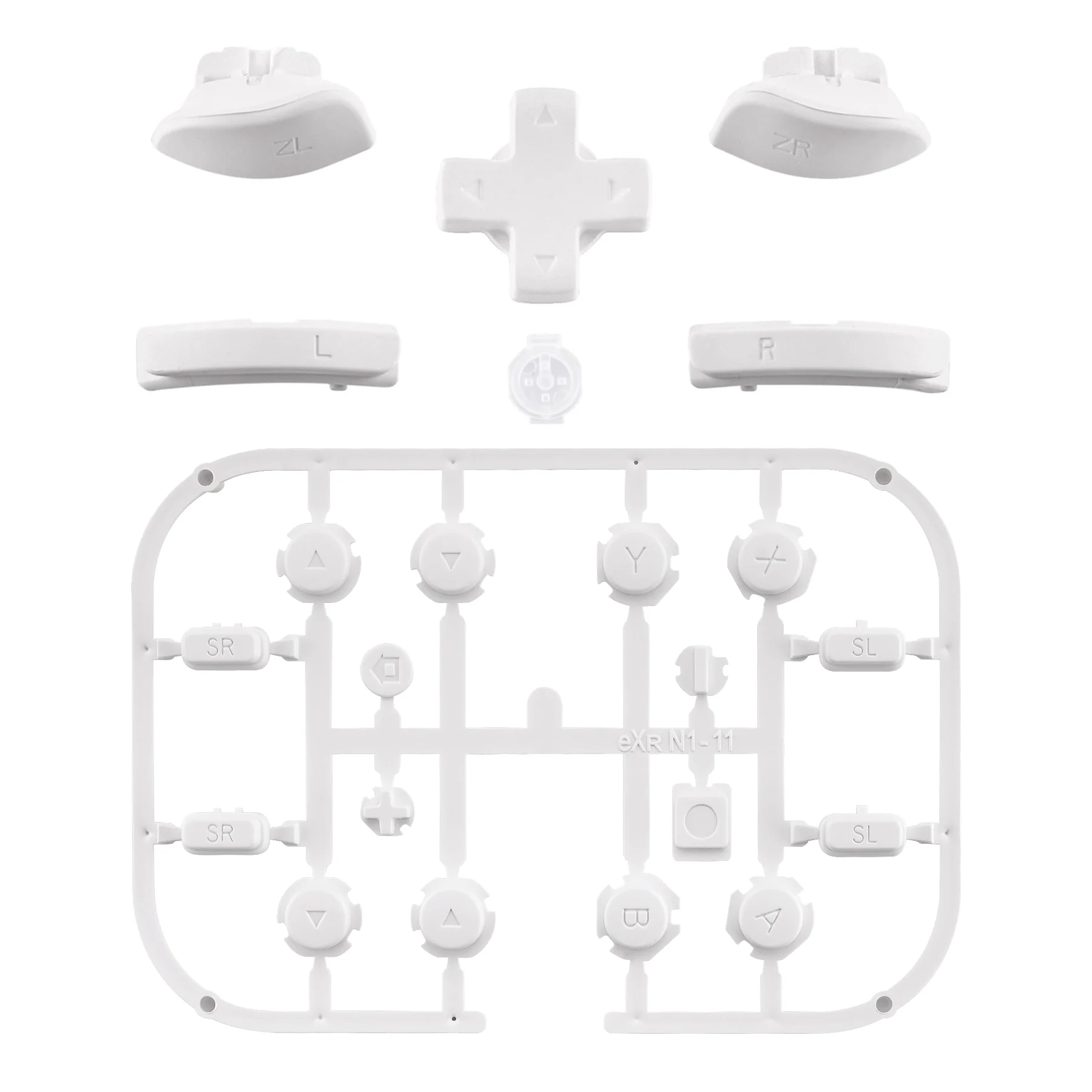 eXtremeRate Dpad Version Replacement Full Set Buttons for Joycon of Switch (D-pad ONLY Fits for eXtremeRate D-pad Shell for Joycon) - White - Image 2