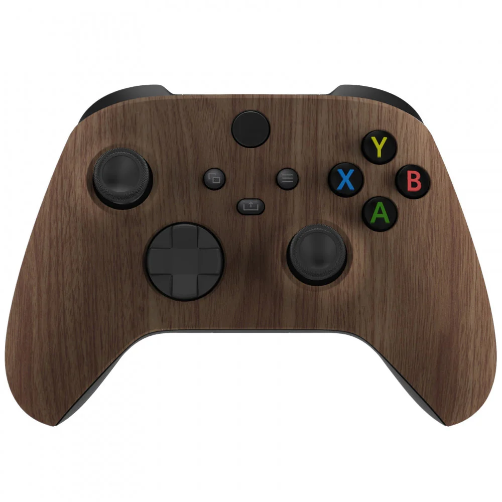 eXtremeRate Replacement Front Housing Shells with Side Rails Panels for Xbox Series X & S Controller - Wood Grain - Image 4