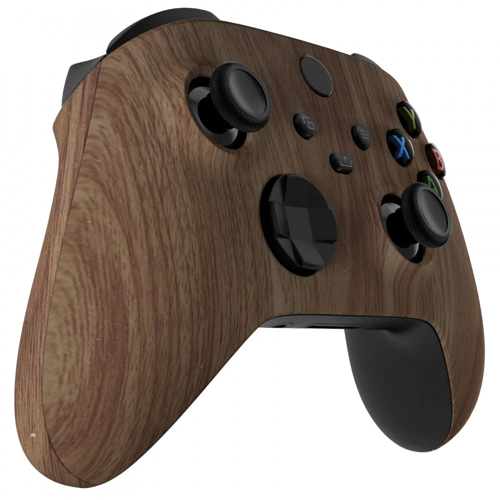eXtremeRate Replacement Front Housing Shells with Side Rails Panels for Xbox Series X & S Controller - Wood Grain - Image 5