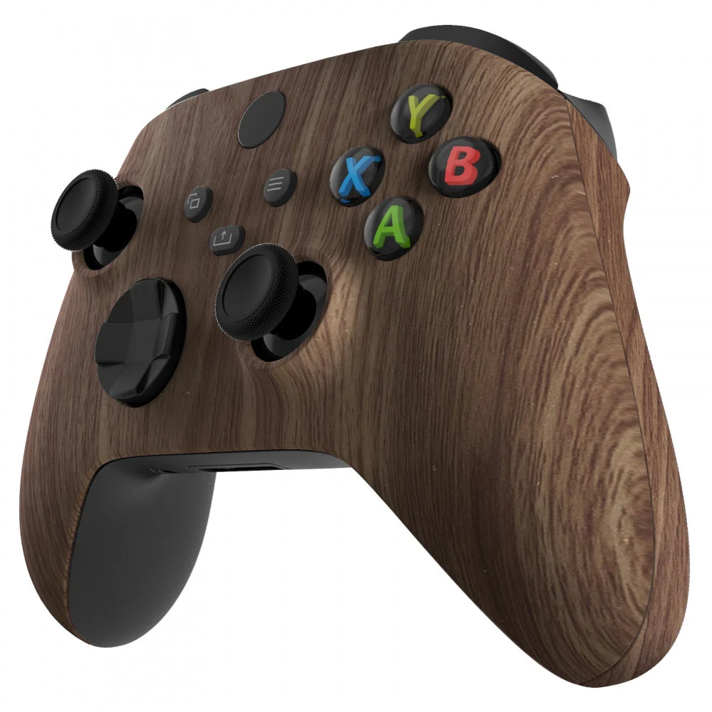 eXtremeRate Replacement Front Housing Shells with Side Rails Panels for Xbox Series X & S Controller - Wood Grain - Image 6