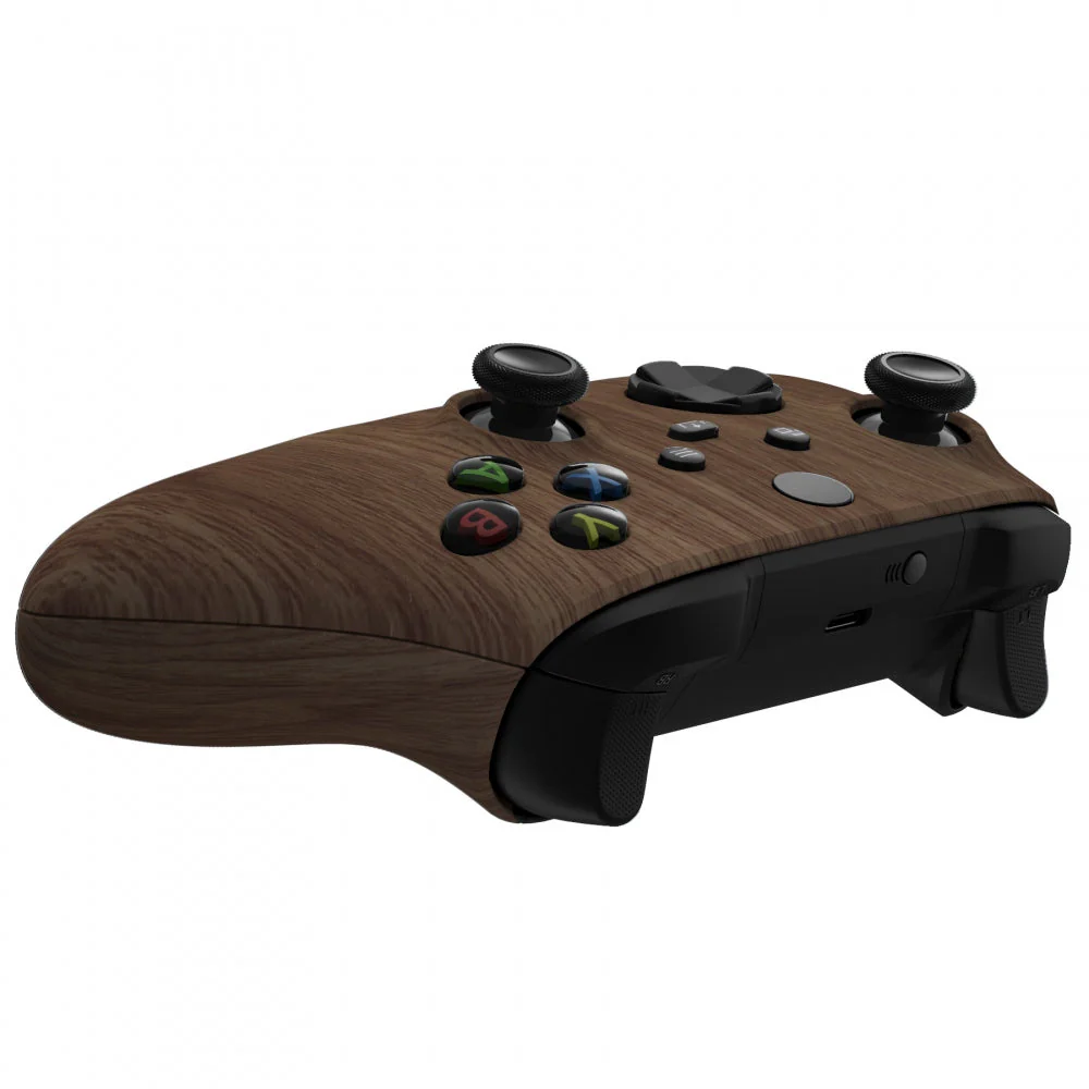 eXtremeRate Replacement Front Housing Shells with Side Rails Panels for Xbox Series X & S Controller - Wood Grain - Image 8