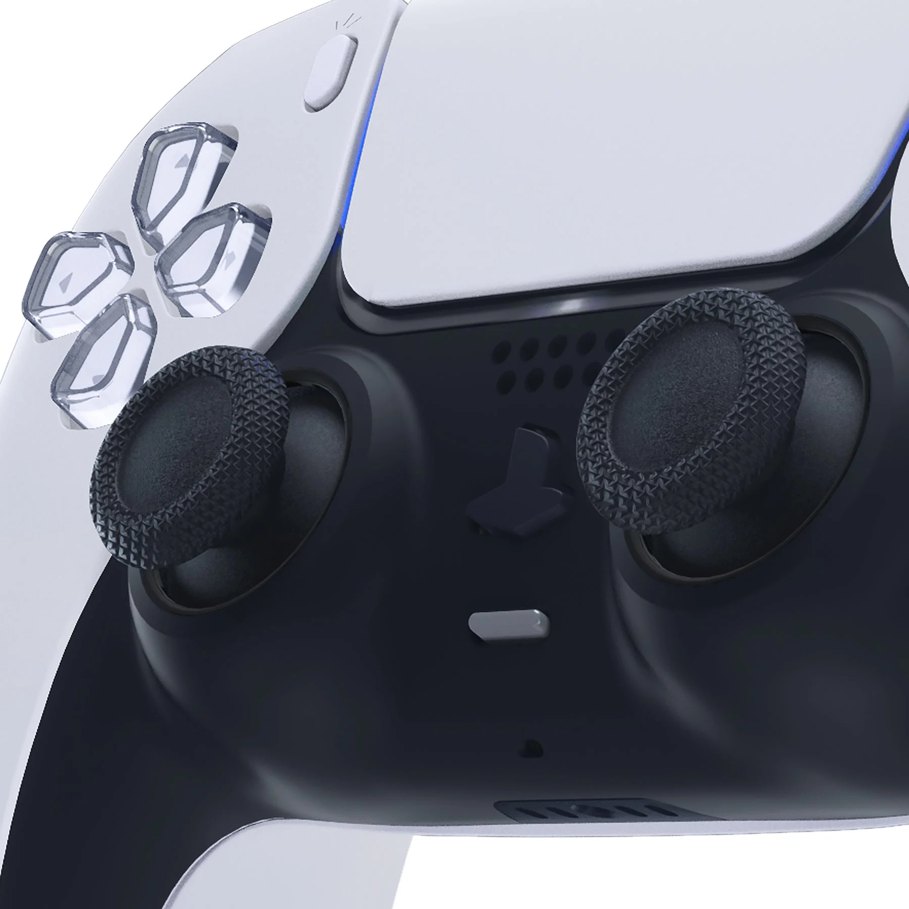 eXtremeRate Custom Replacement Accent Rings for PS5 Controller - Solid Black - Image 4
