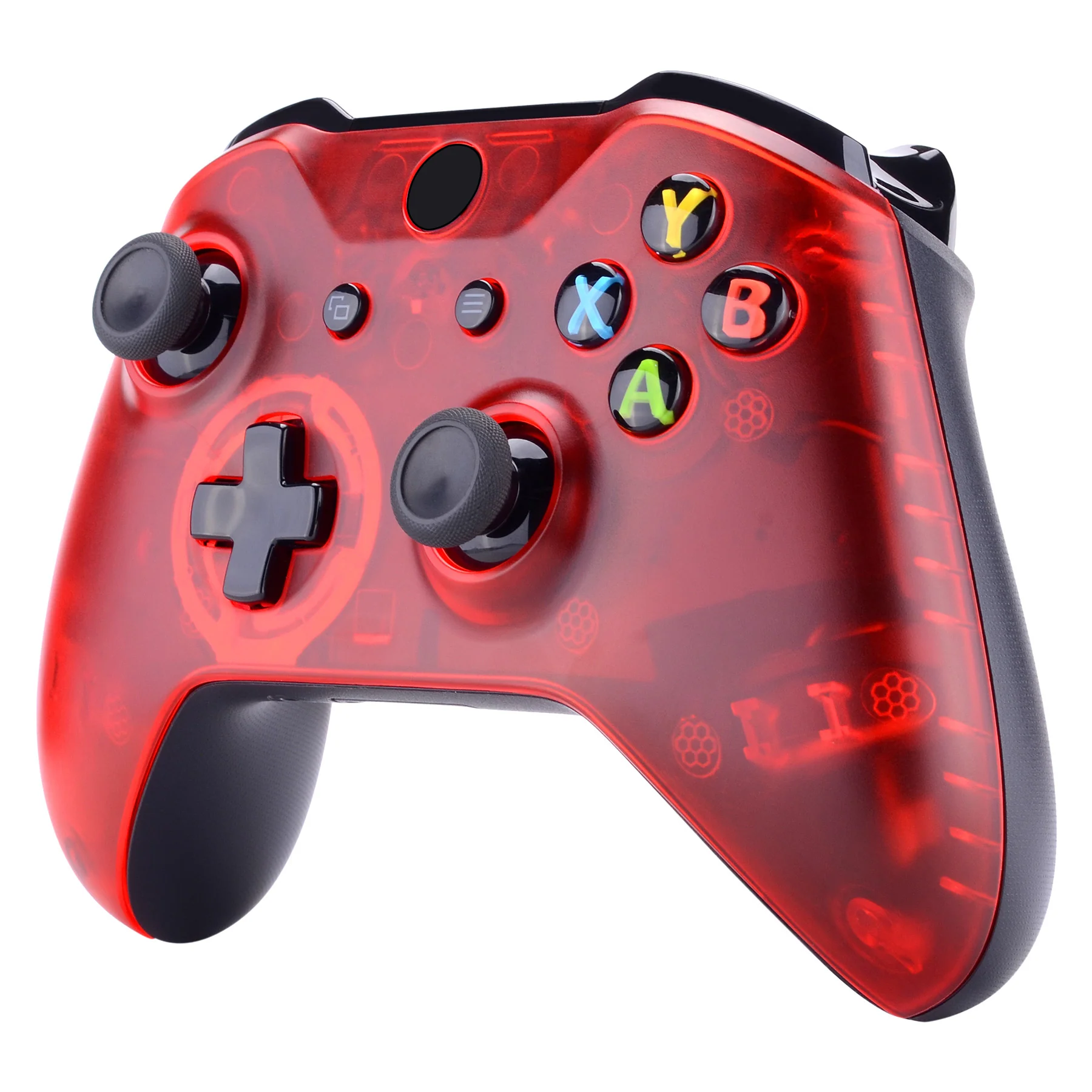 eXtremeRate Replacement Front Housing Shell for Xbox One X & S Controller (Model 1708) - Solid Clear Red - Image 4
