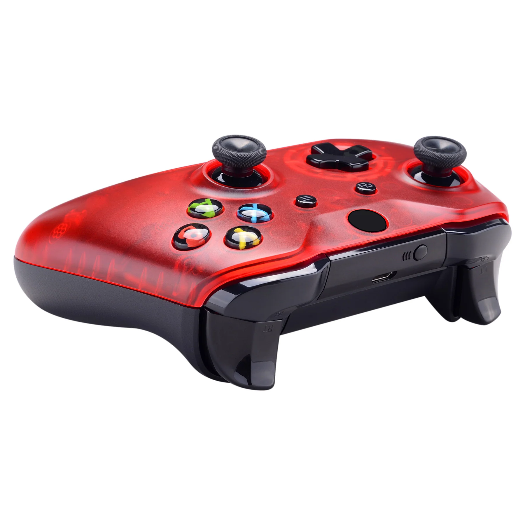 eXtremeRate Replacement Front Housing Shell for Xbox One X & S Controller (Model 1708) - Solid Clear Red - Image 6